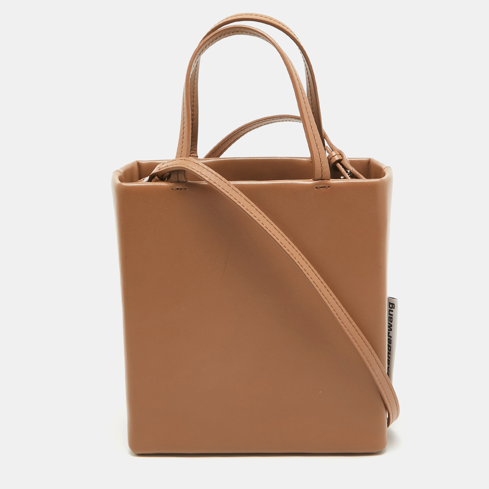 Pre-owned Alexander Wang Brown Leather Mini She.e.o Shopper Crossbody Bag