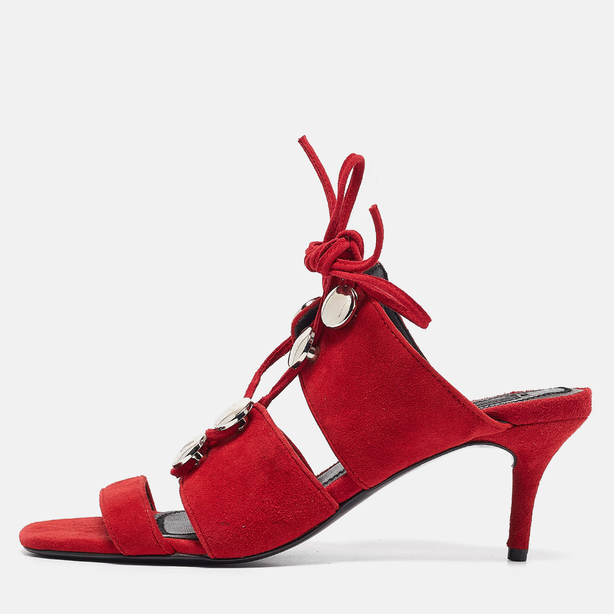 

Alexander Wang Red Suede Slide Sandals Size