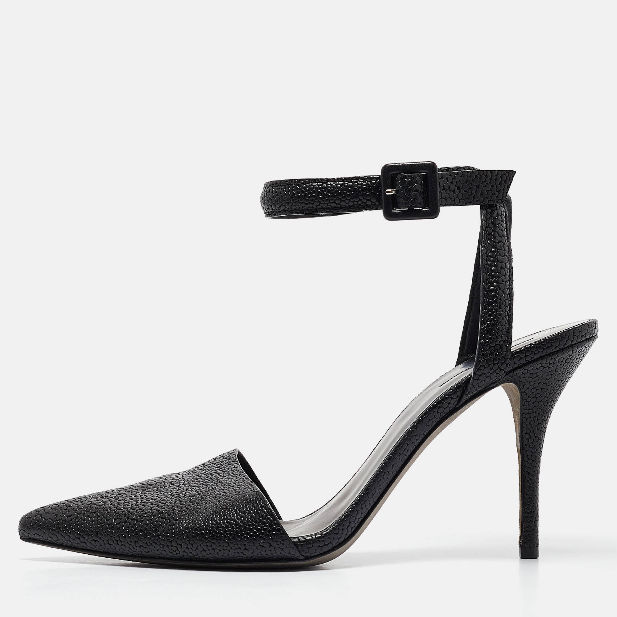 

Alexander Wang Black Leather Lovisa Ankle Strap Pumps Size