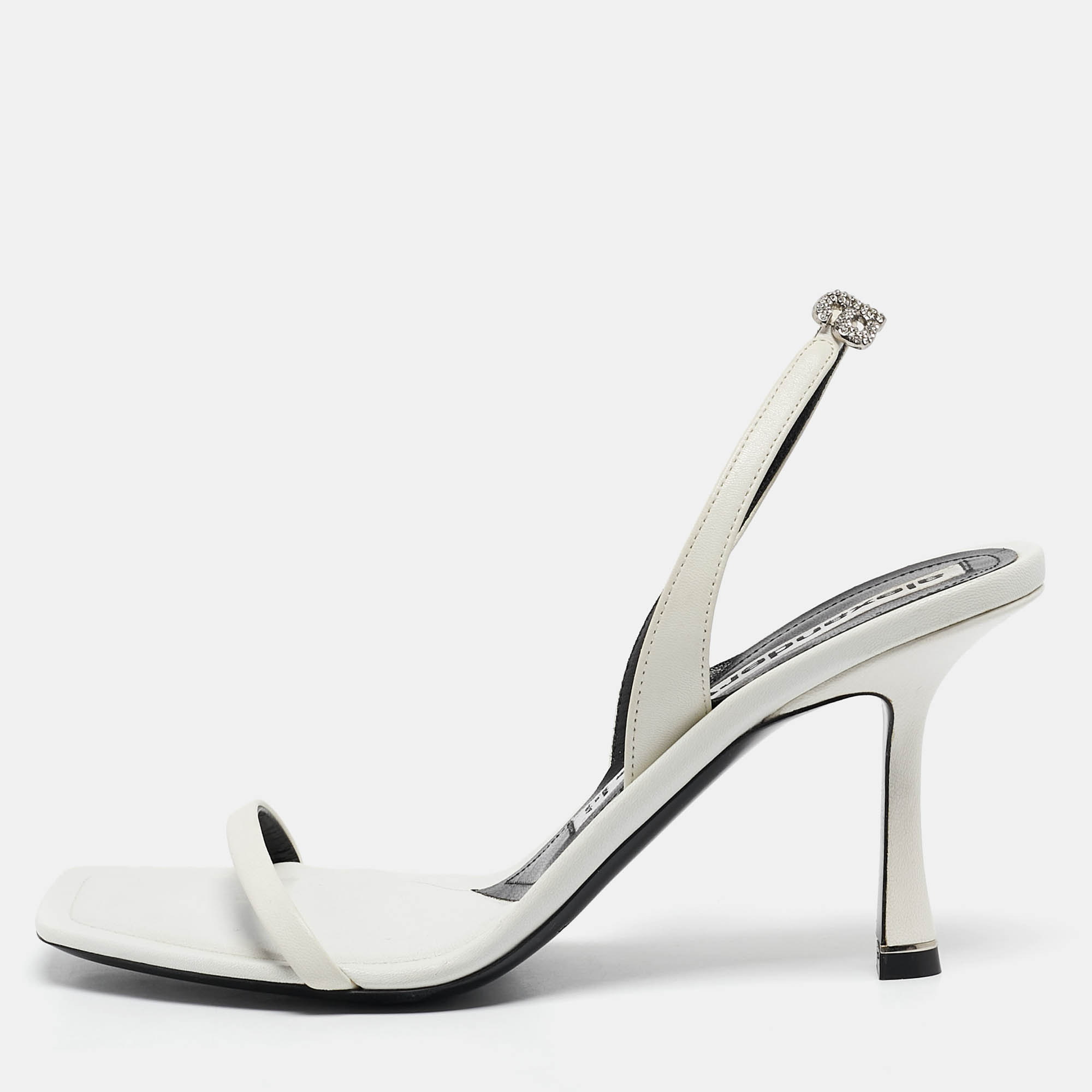 

Alexander Wang White Leather Nova Slingback Sandals Size