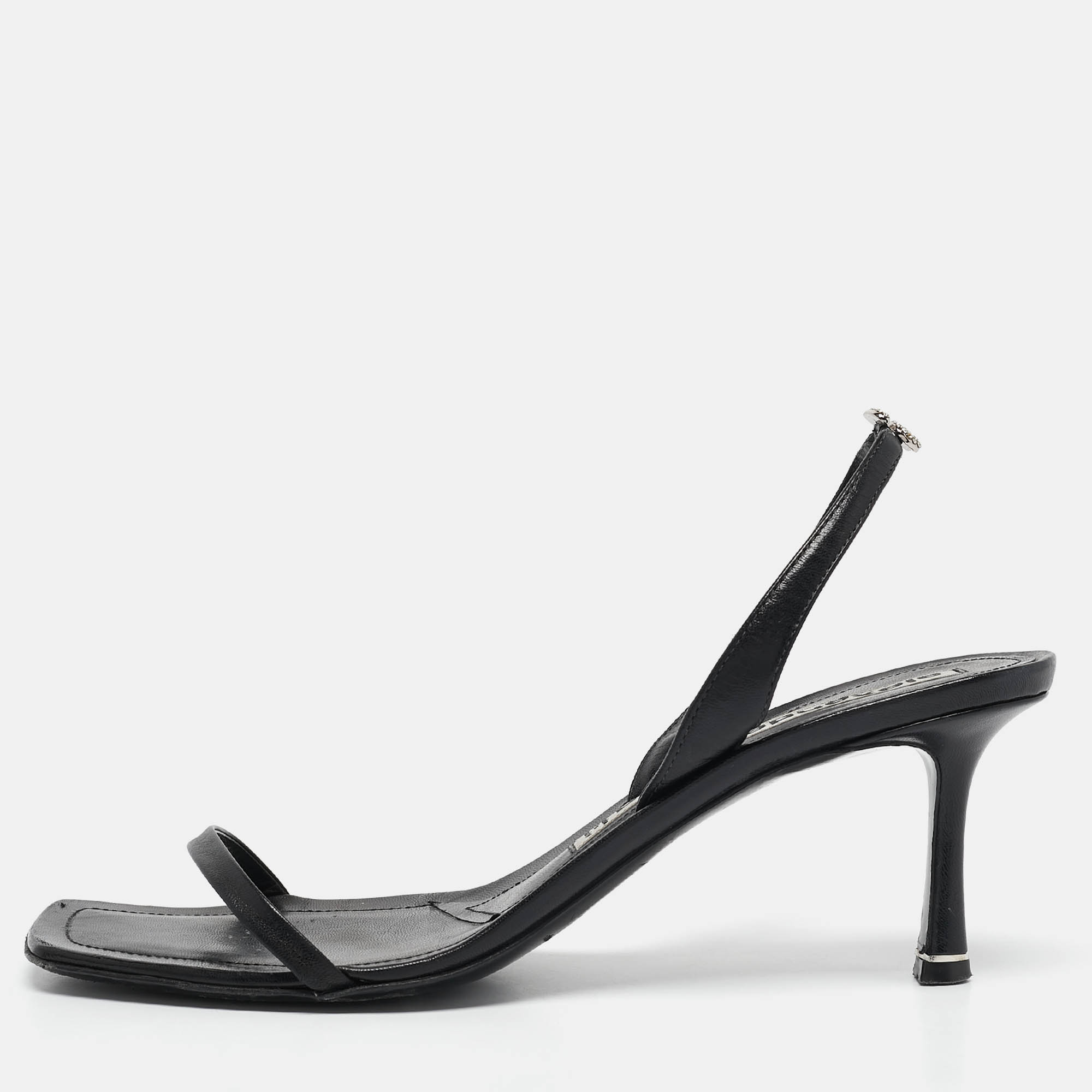 

Alexander Wang Black Leather Ivy Slingback Sandals Size