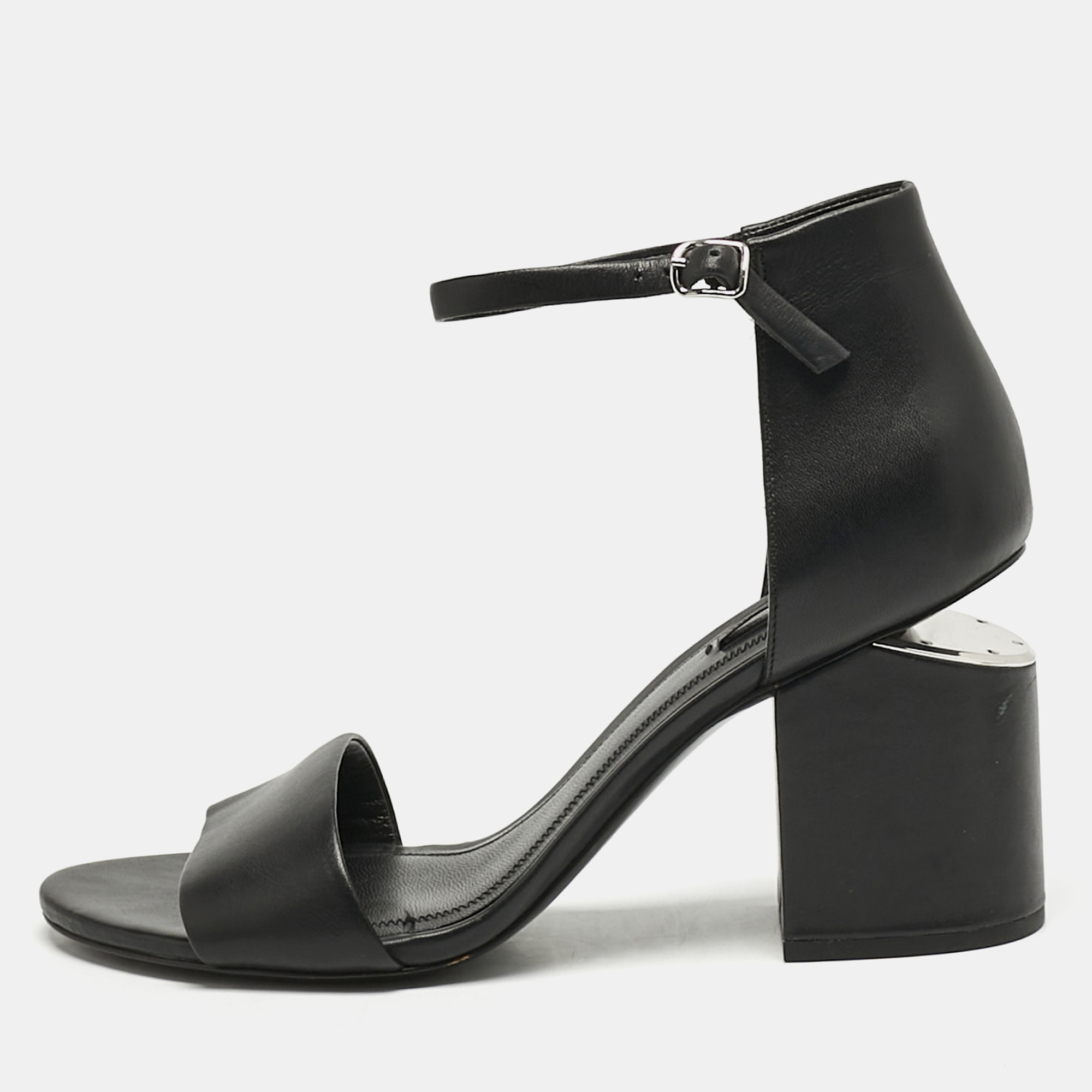

Alexander Wang Black Leather Abby Ankle Strap Sandals Size