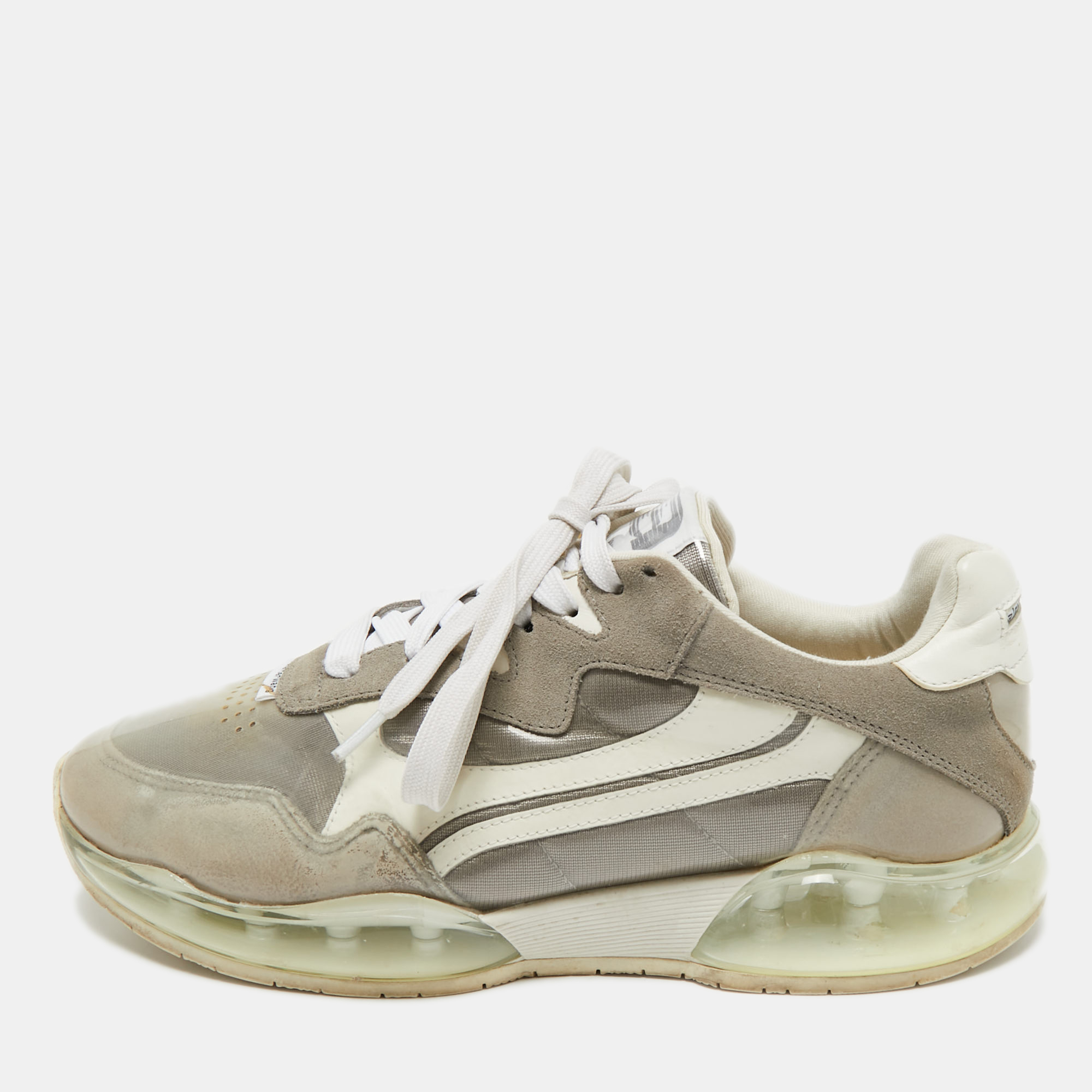 

Alexander Wang Grey/White PVC, Suede And Leather Stadium Low Top Sneakers Size