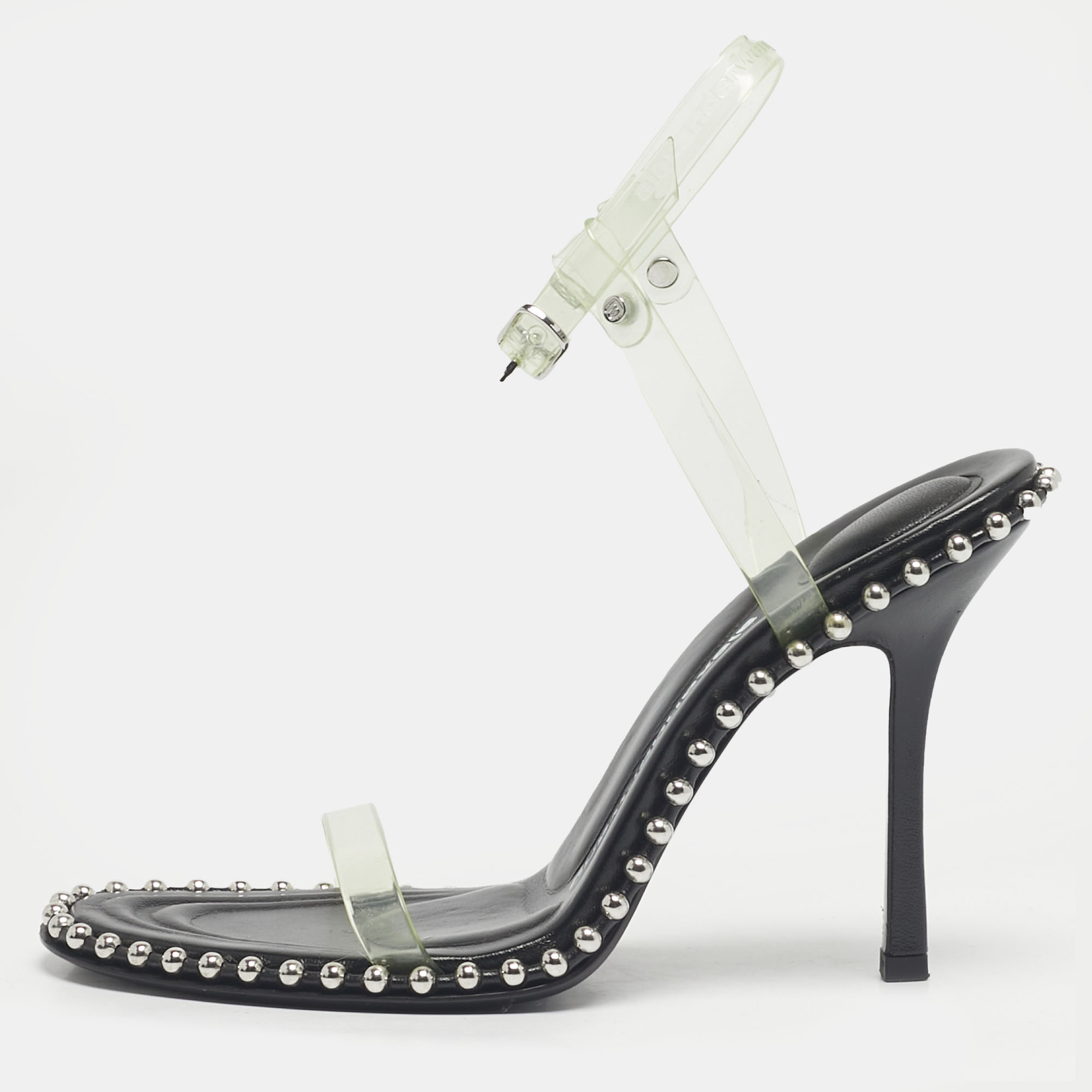 Pre-owned Alexander Wang Green Pvc Nova Ankle Strap Sandals Size 37