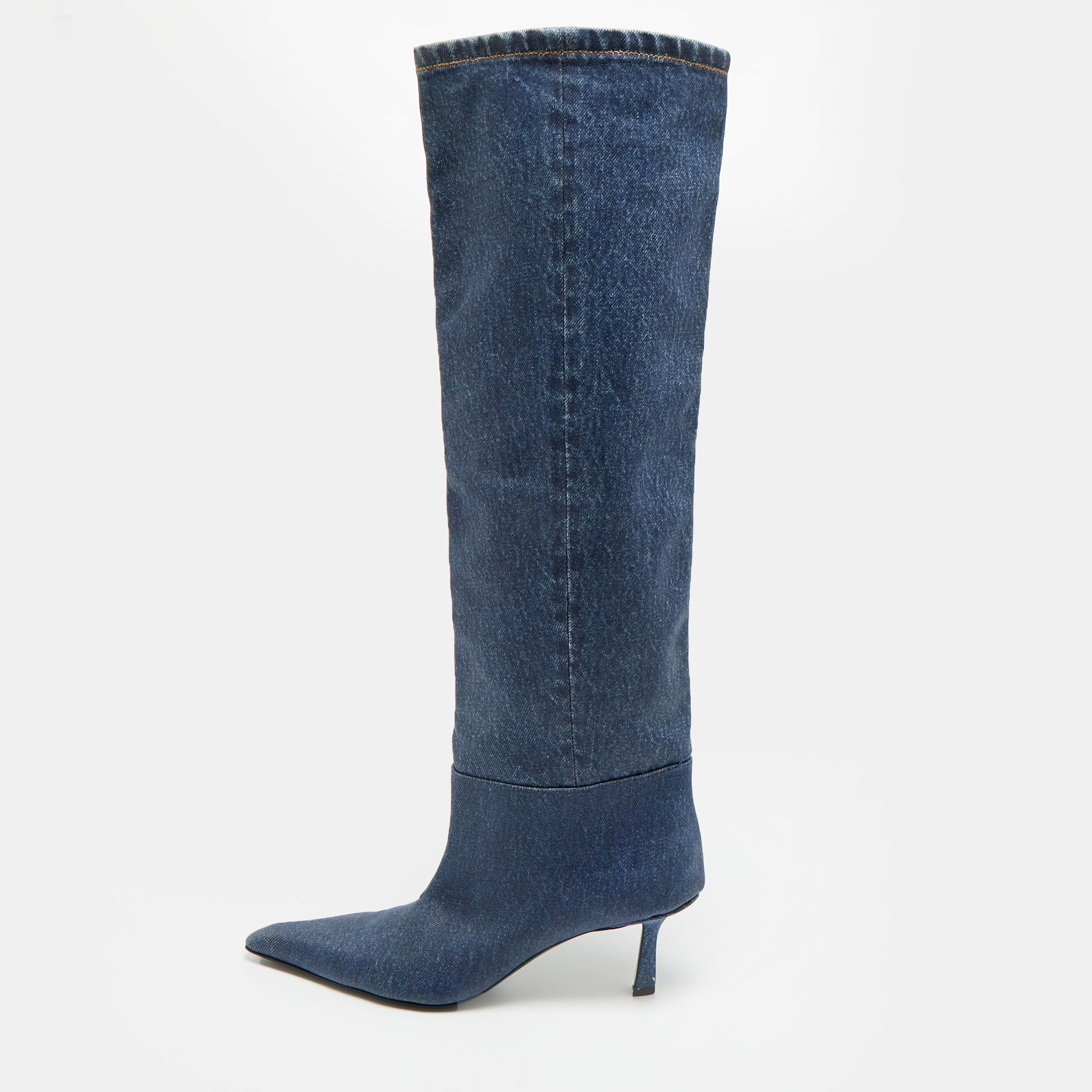 Pre-owned Alexander Wang Size 37 Blue Denim Knee Length Boots