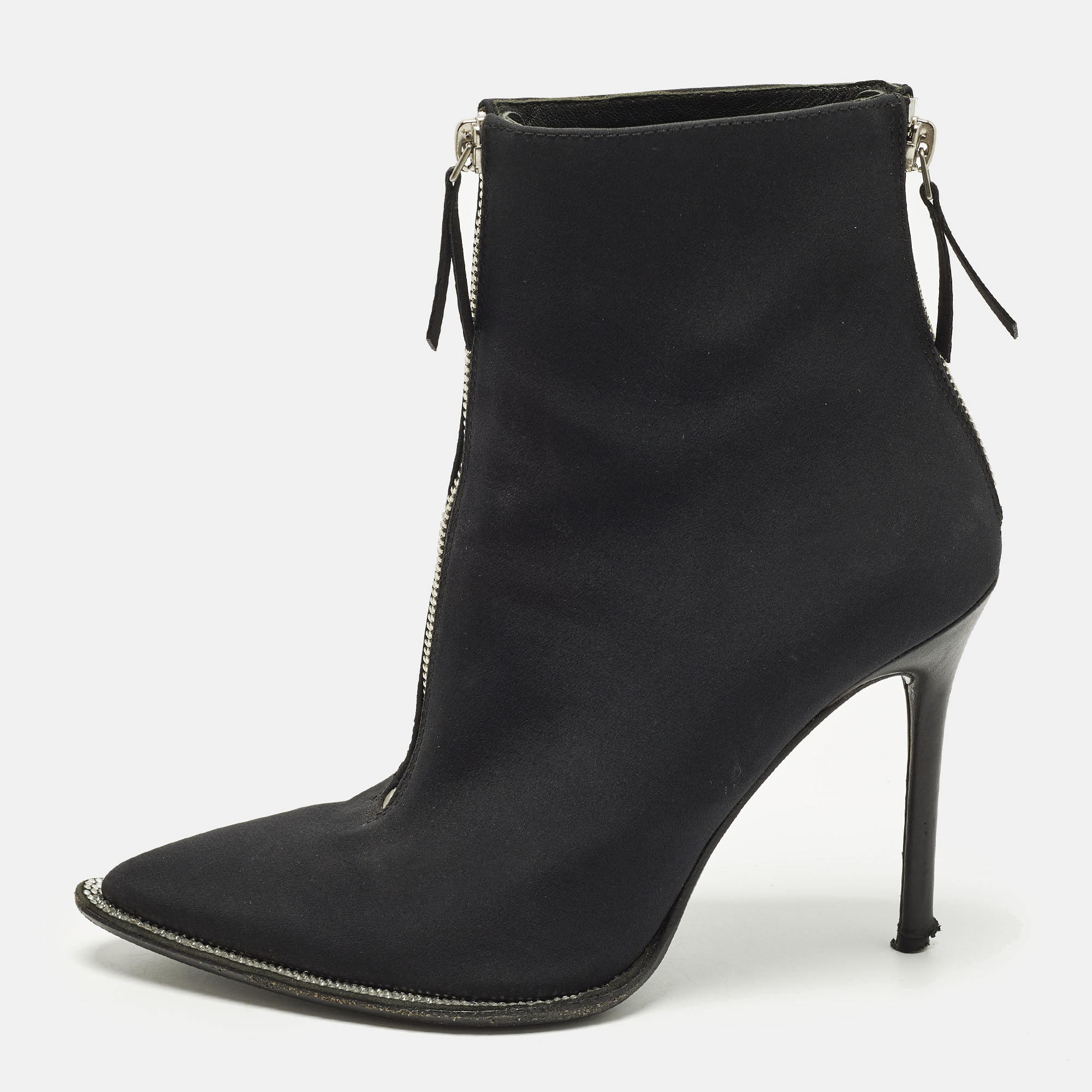 

Alexander Wang Size  Black Canvas Ankle Length Pointed Toe Boots