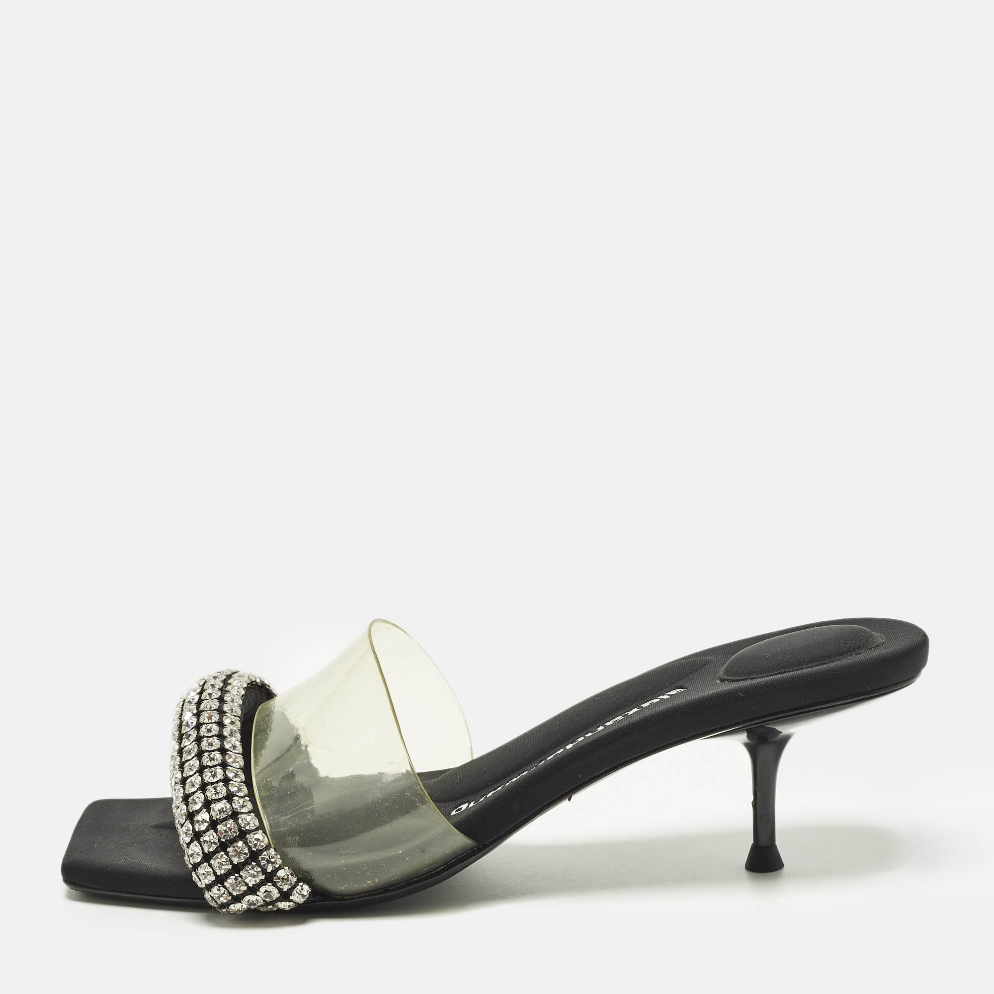 

Alexander Wang Jessie Size  Black/Transparent Fabric and PVC Slide Sandals