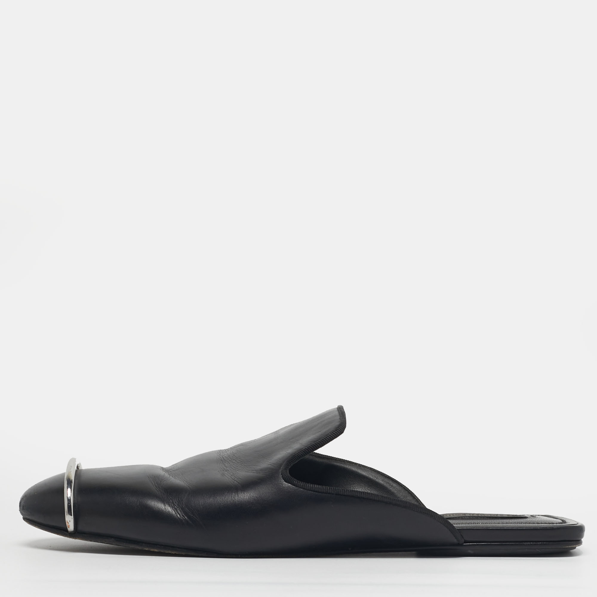 

Alexander Wang Jaelle Size  Black Leather Flat Mules