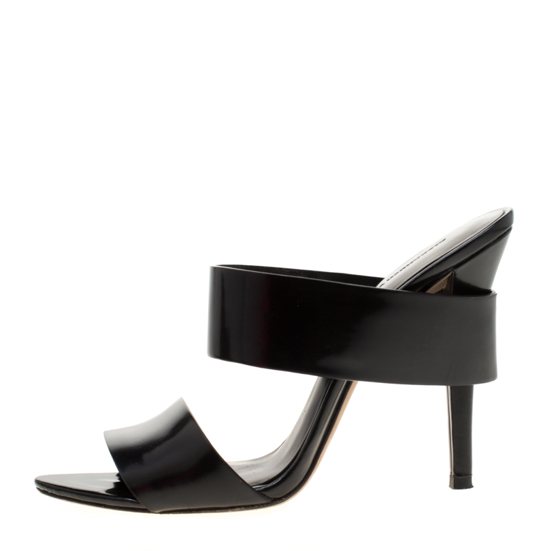 

Alexander Wang Black Leather Masha Slide Sandals Size