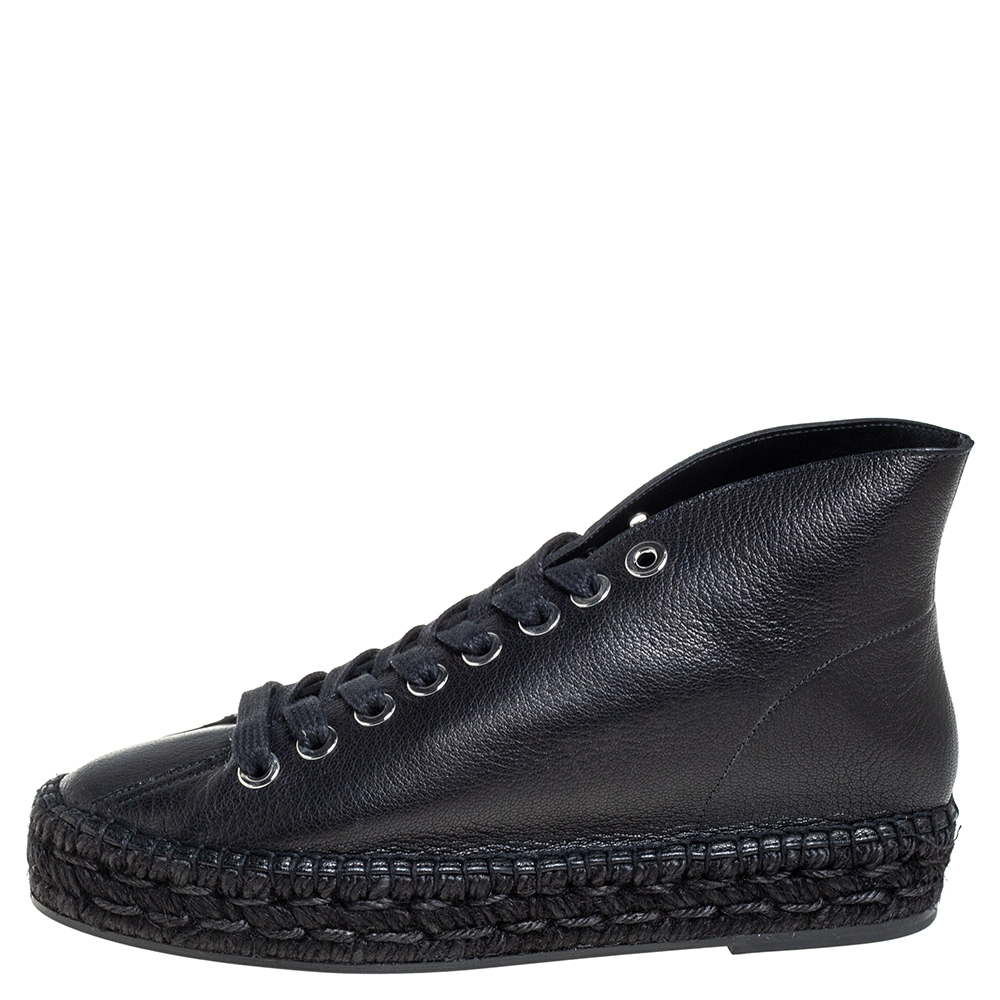 

Alexander Wang Black Leather Espadrille Sneakers Size