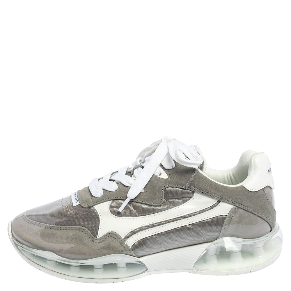 

Alexander Wang Grey/White PVC, Suede And Leather Stadium Low Top Sneakers Size