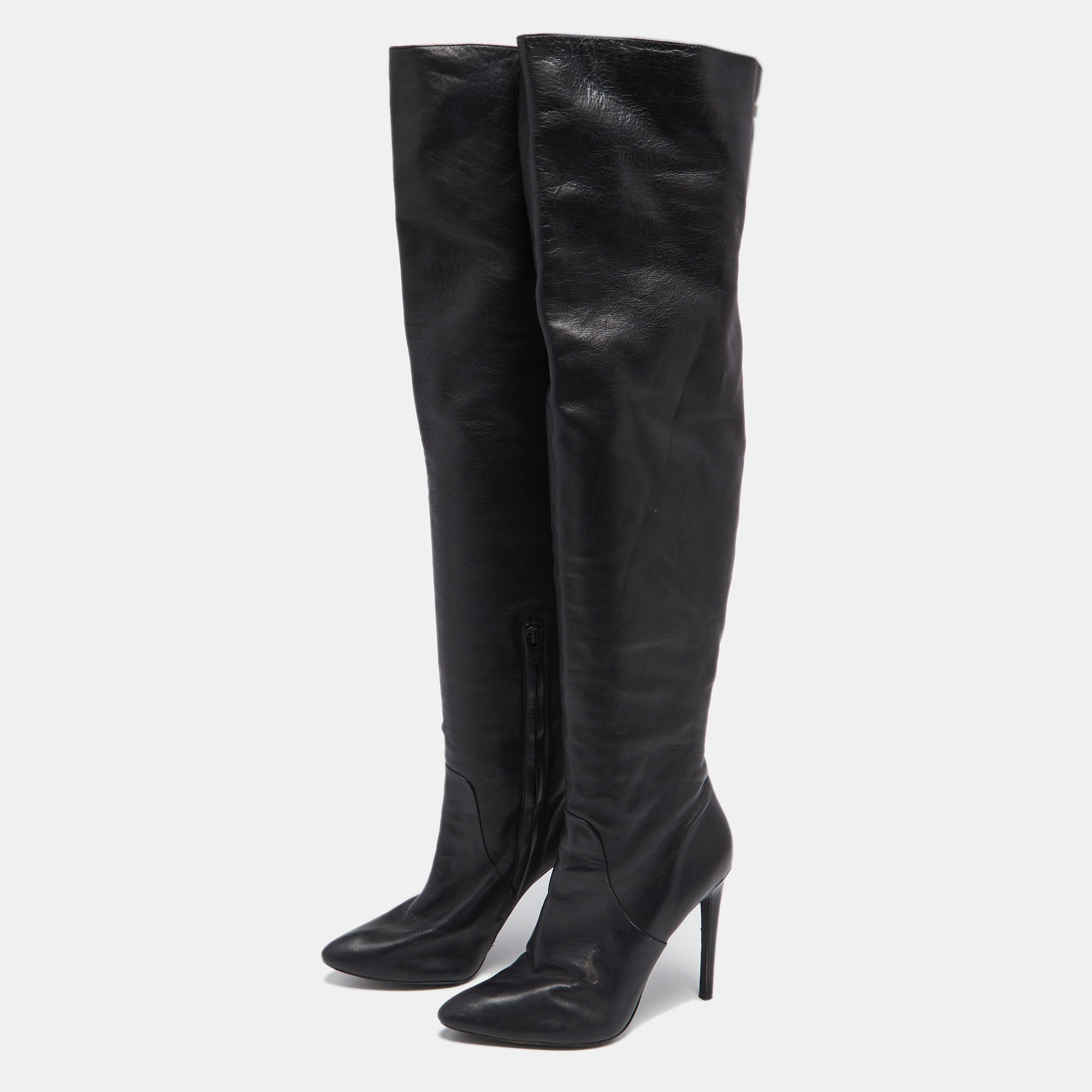 

Alexander Wang Black Leather Over the Knee Boots Size