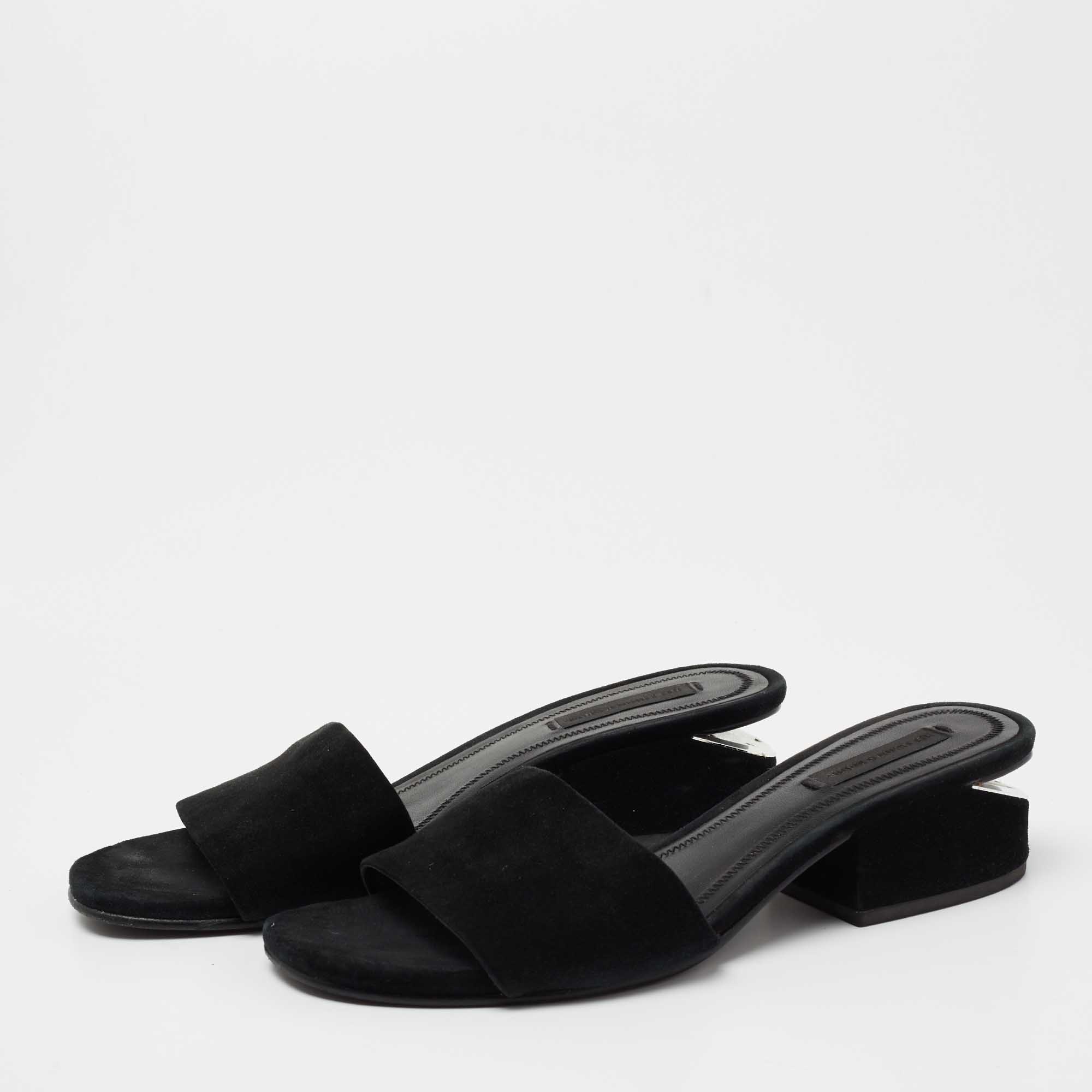 

Alexander Wang Black Suede Lou Slide Sandals Size