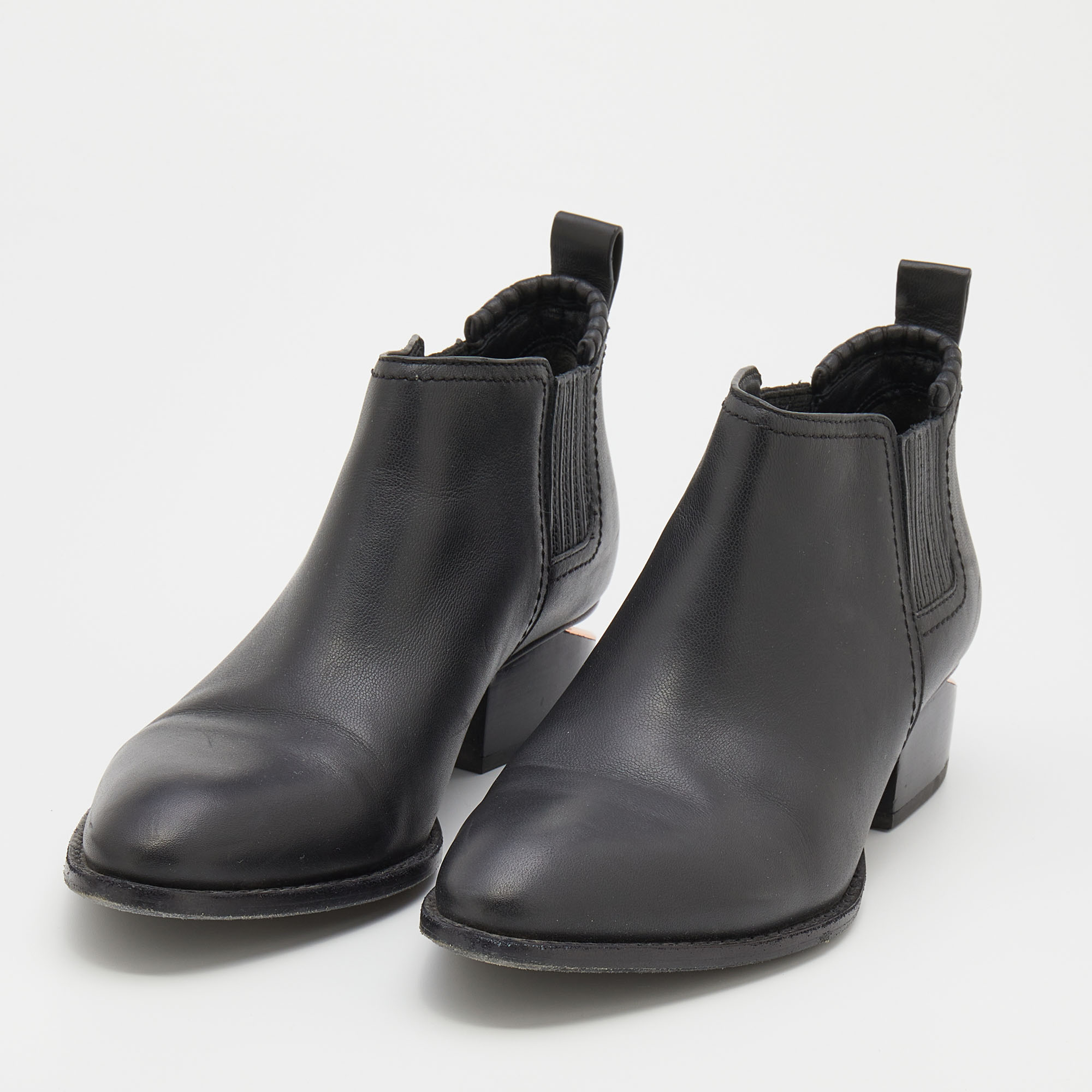 

Alexander Wang Black Leather Gabi Ankle Length Boots Size