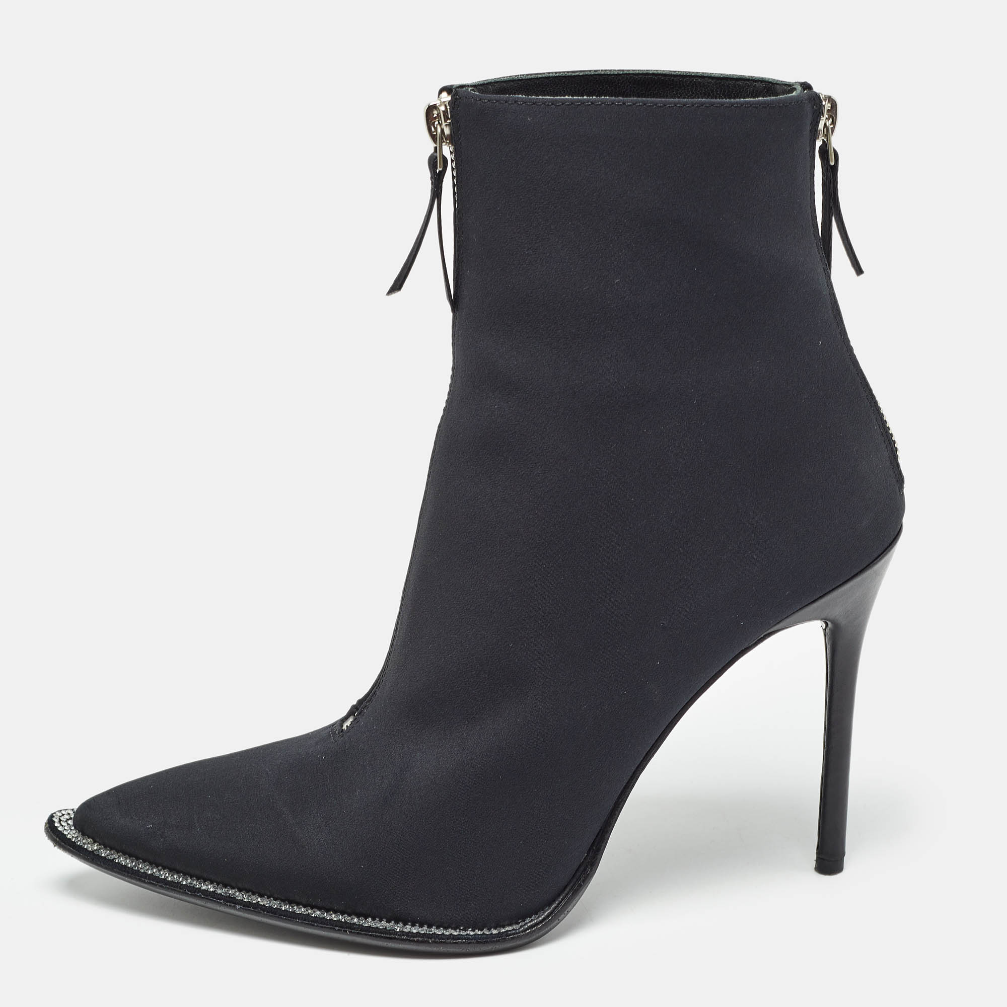 

Alexander Wang Black Canvas Pointed Toe Ankle Boots Size