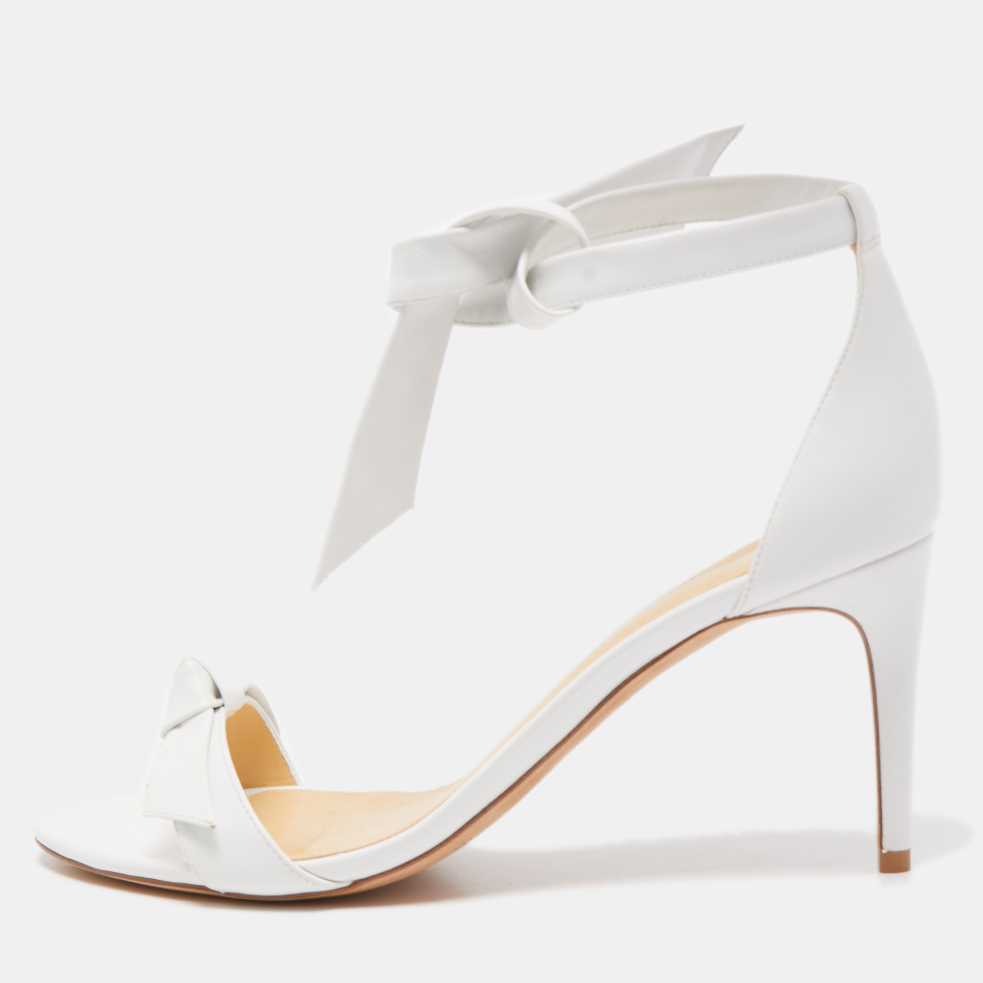 Pre-owned Alexandre Birman White Leather Clarita Sandals Size 41