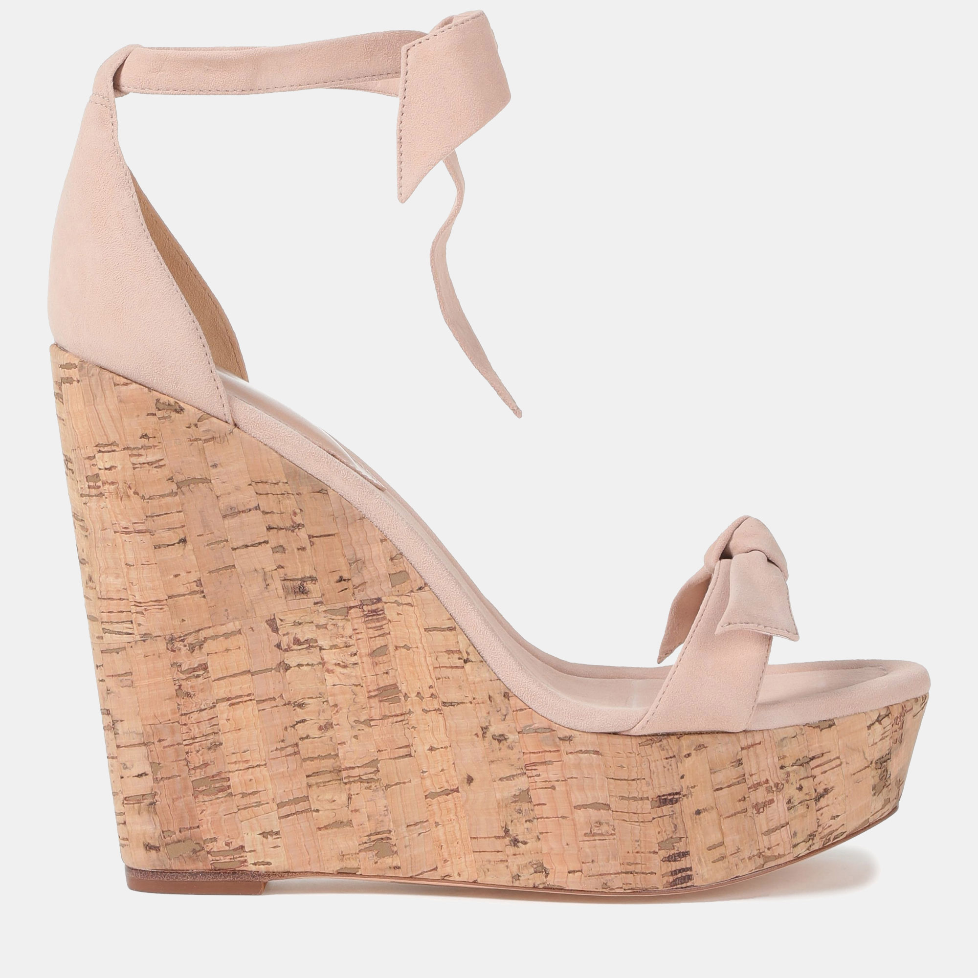 

Alexandre Birman Suede and Cork Wedge Ankle Strap Sandals Size, Pink