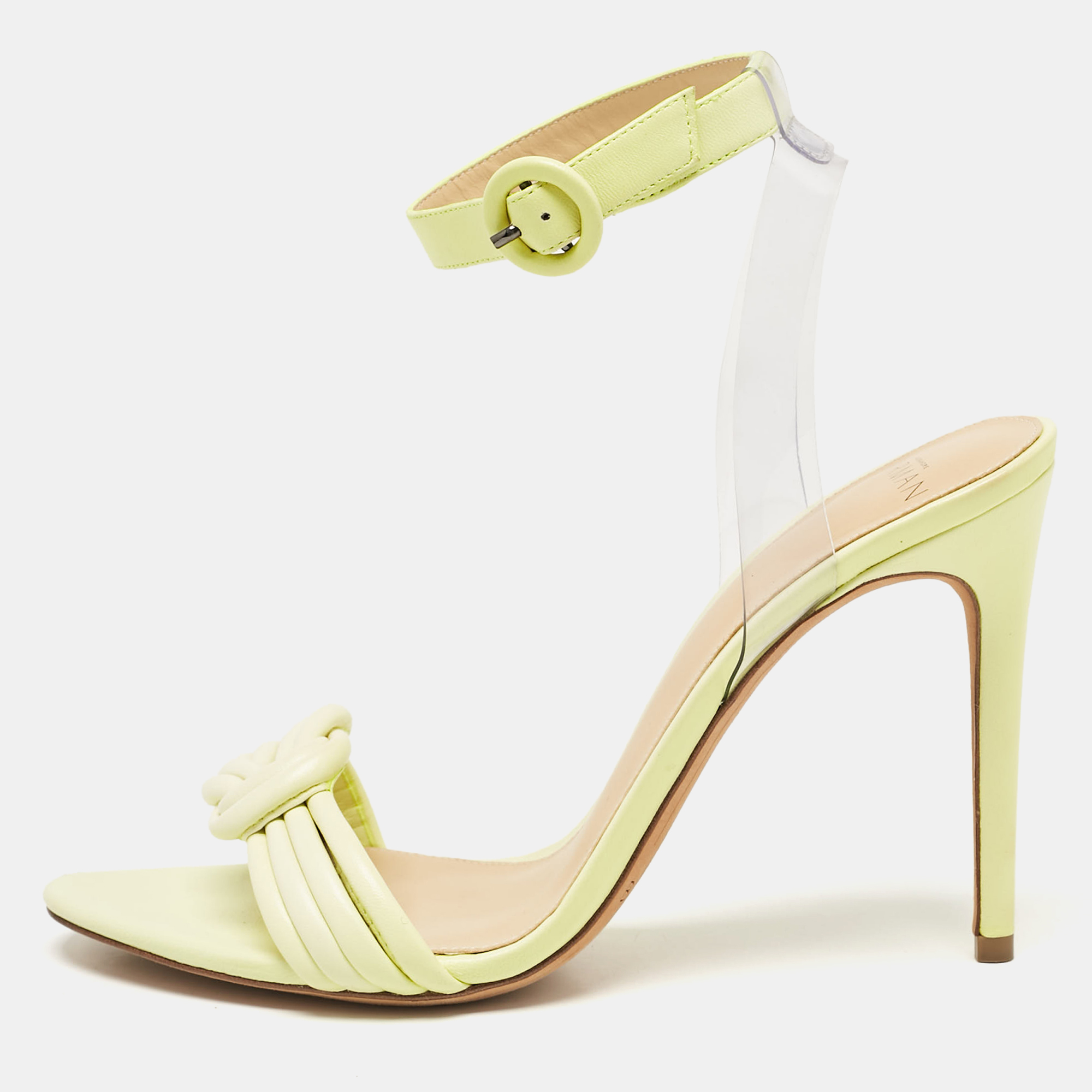 

Alexandre Birman Yellow Leather Vicky Vinyl Sandals Size