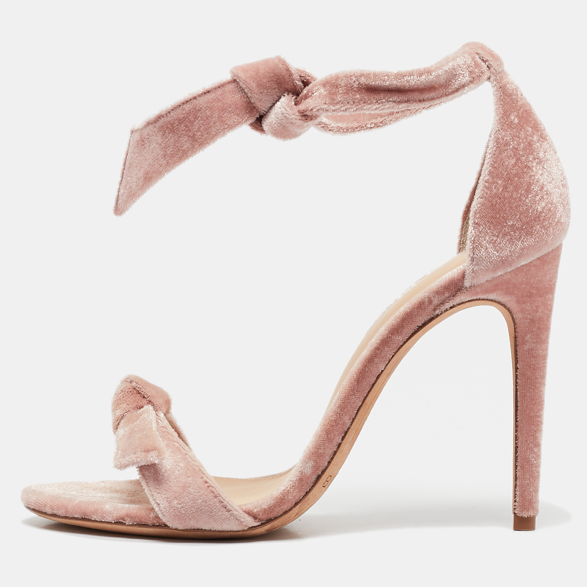 

Alexandre Birman Pink Velvet Clarita Ankle Wrap Sandals Size