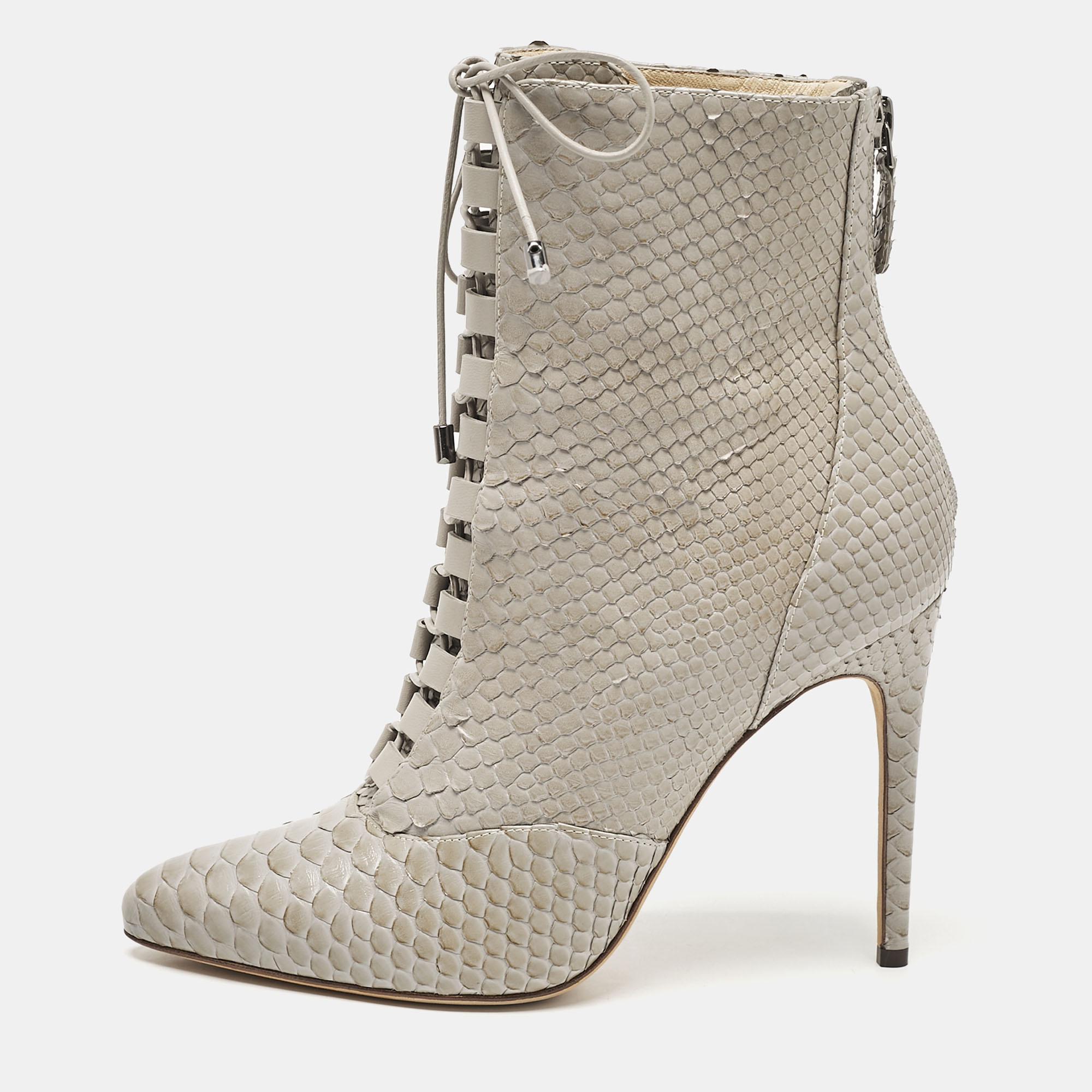 

Alexandre Birman Grey Python Leather Ankle Length Boots Size