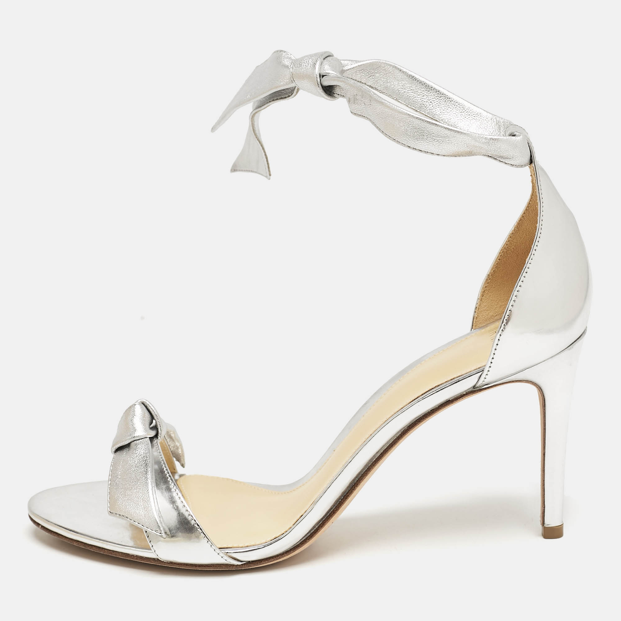 

Alexandre Birman Silver Leather Clarita Sandals Size