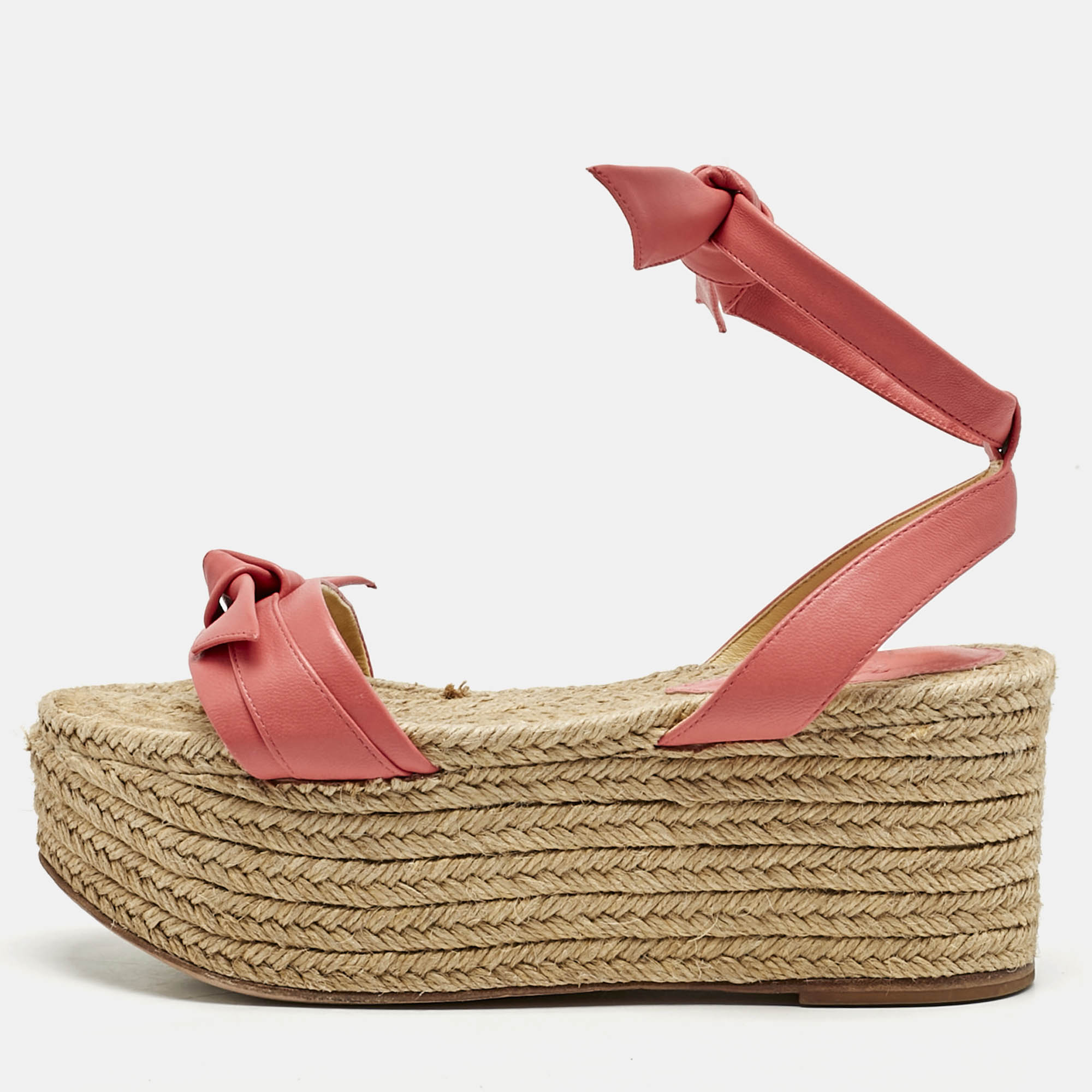 

Alexandre Birman Pink Leather Wedge Sandals Size