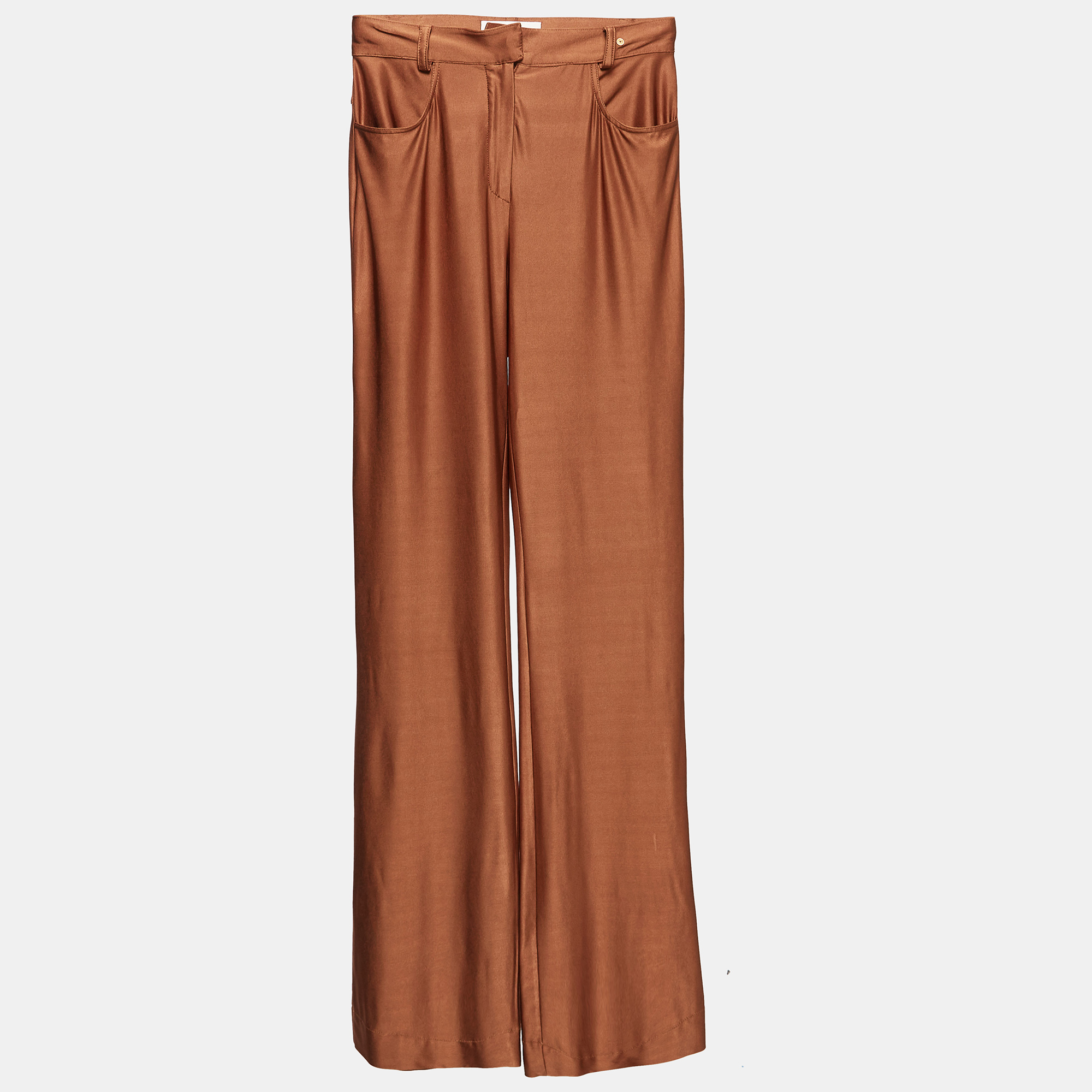 

Alexandre Vauthier Brown Stretch Knit Flared Pants XS