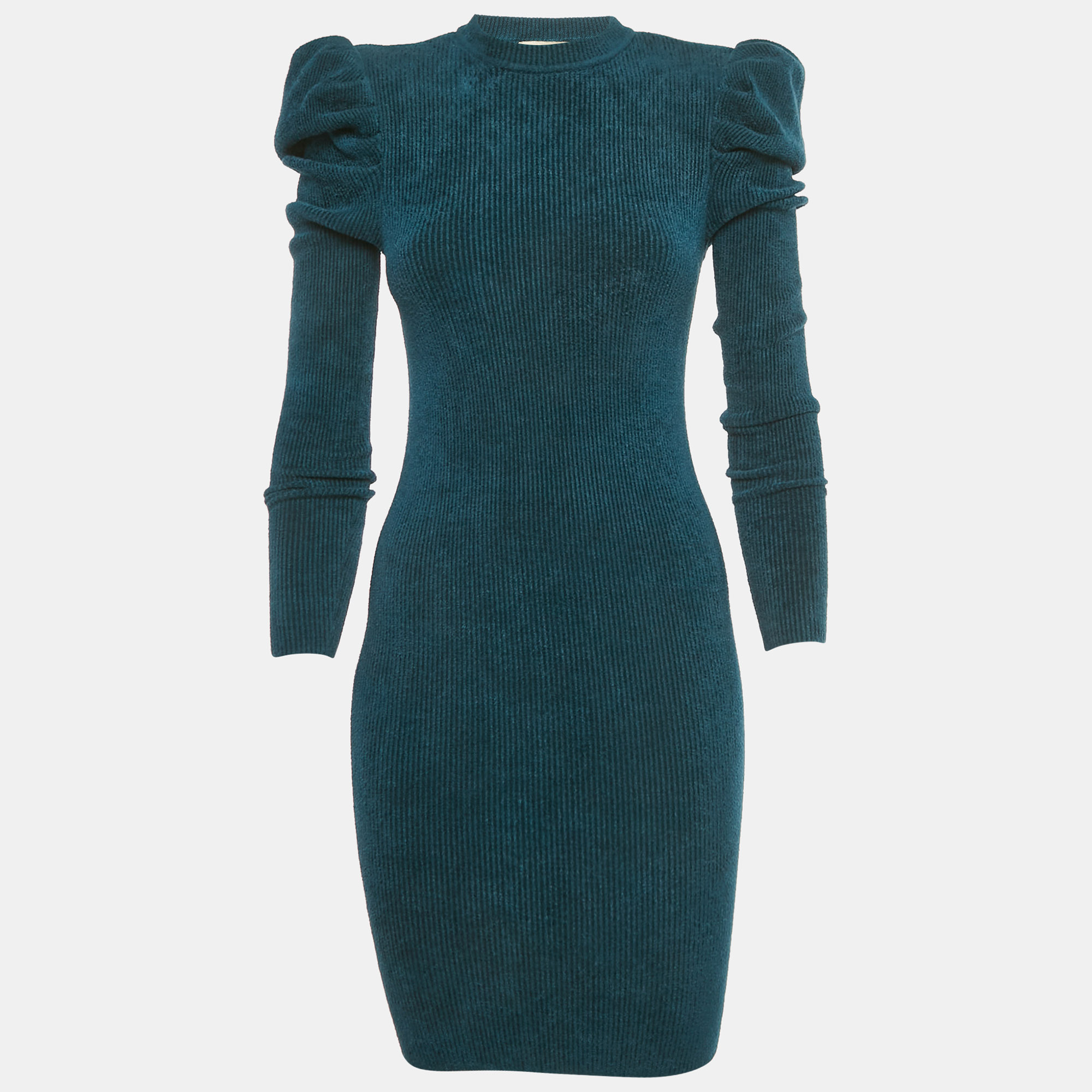 

Alexandre Vauthier Teal Knit Sheath Mini Dress S, Green