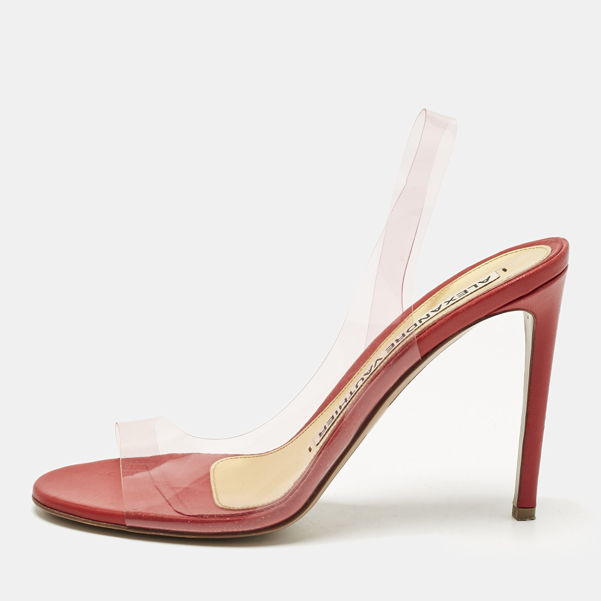 

Alexandre Vauthier Red PVC Slingback Sandals Size