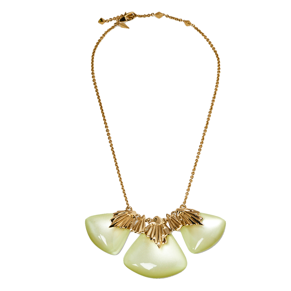 

Alexis Bittar Lucite Crystal Gold Tone Necklace