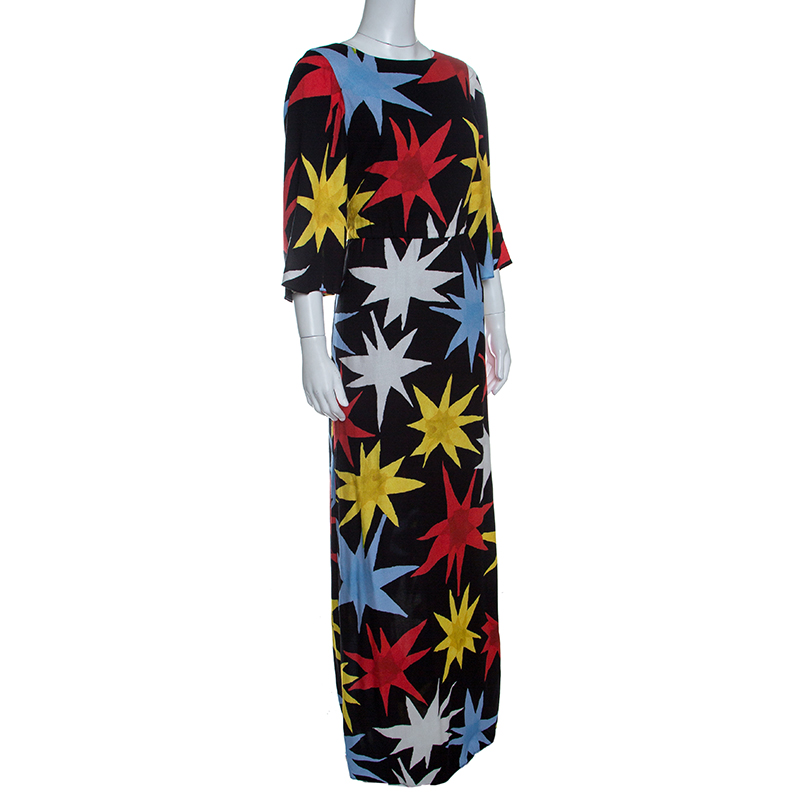 

Alice+Olivia Black Star Printed Cotton Kellyann Maxi Dress