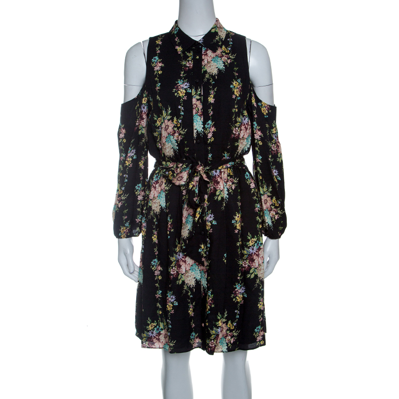 alice and olivia black floral dress