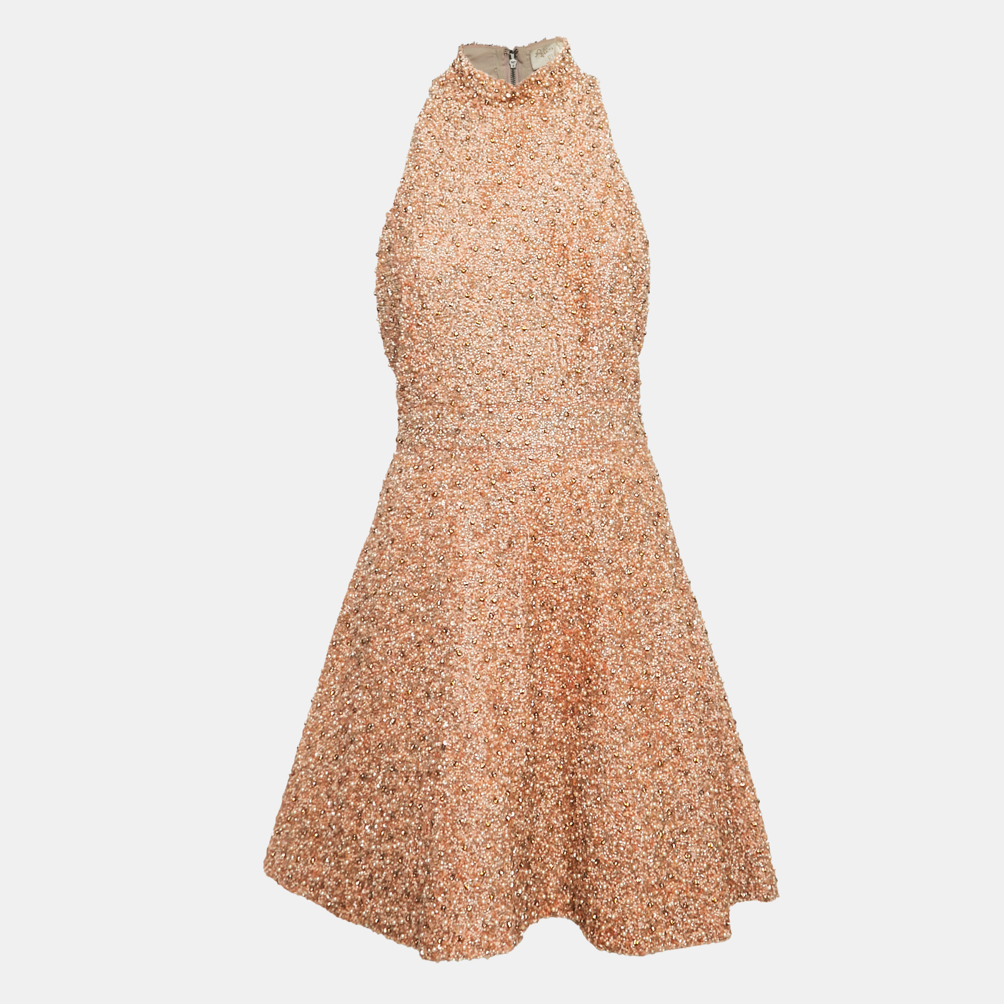 

Alice + Olivia Dusty Pink Beads and Crystal Embellished Sleeveless Mini Dress M