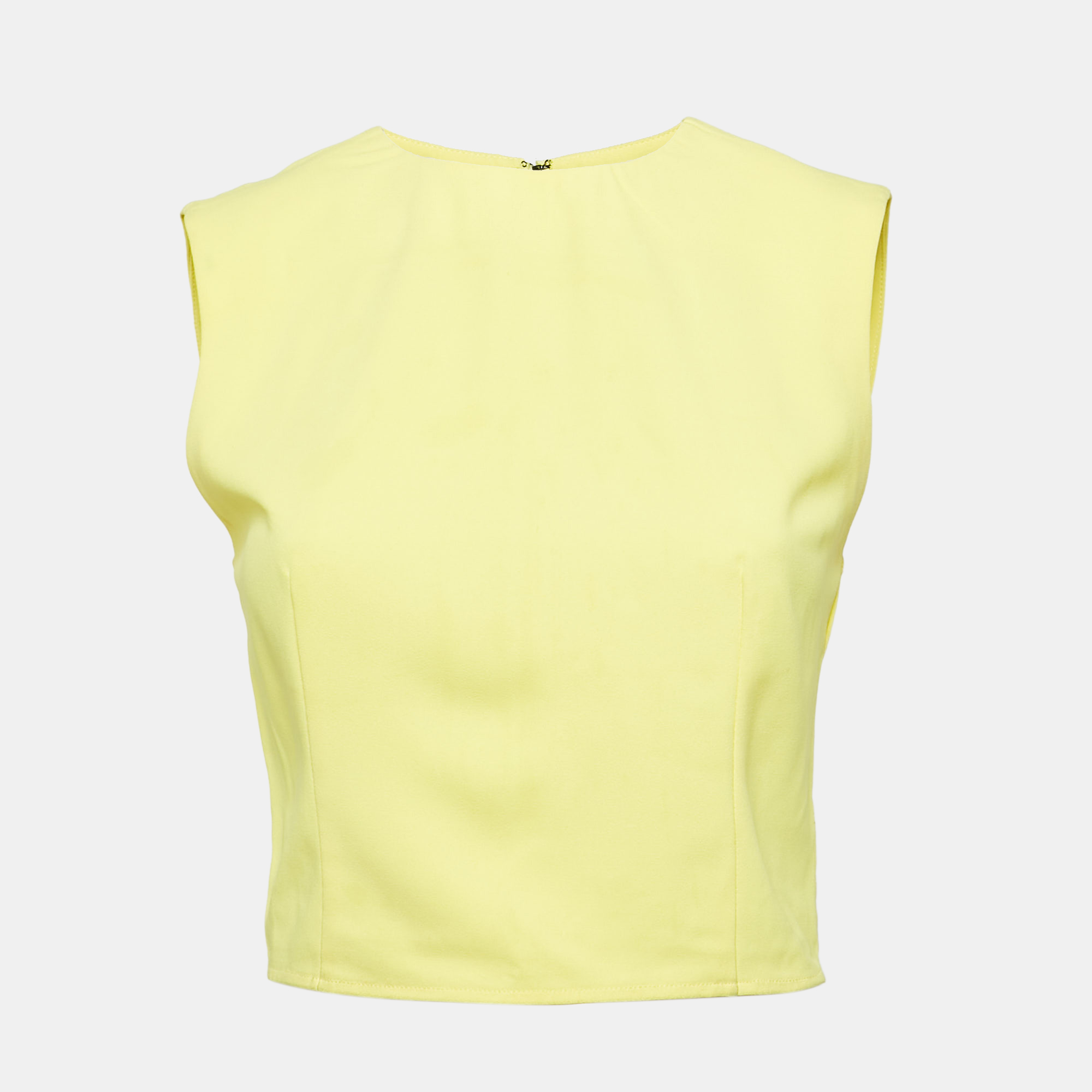 

Alice + Olivia Yellow Crepe Sleeveless Crop Top M