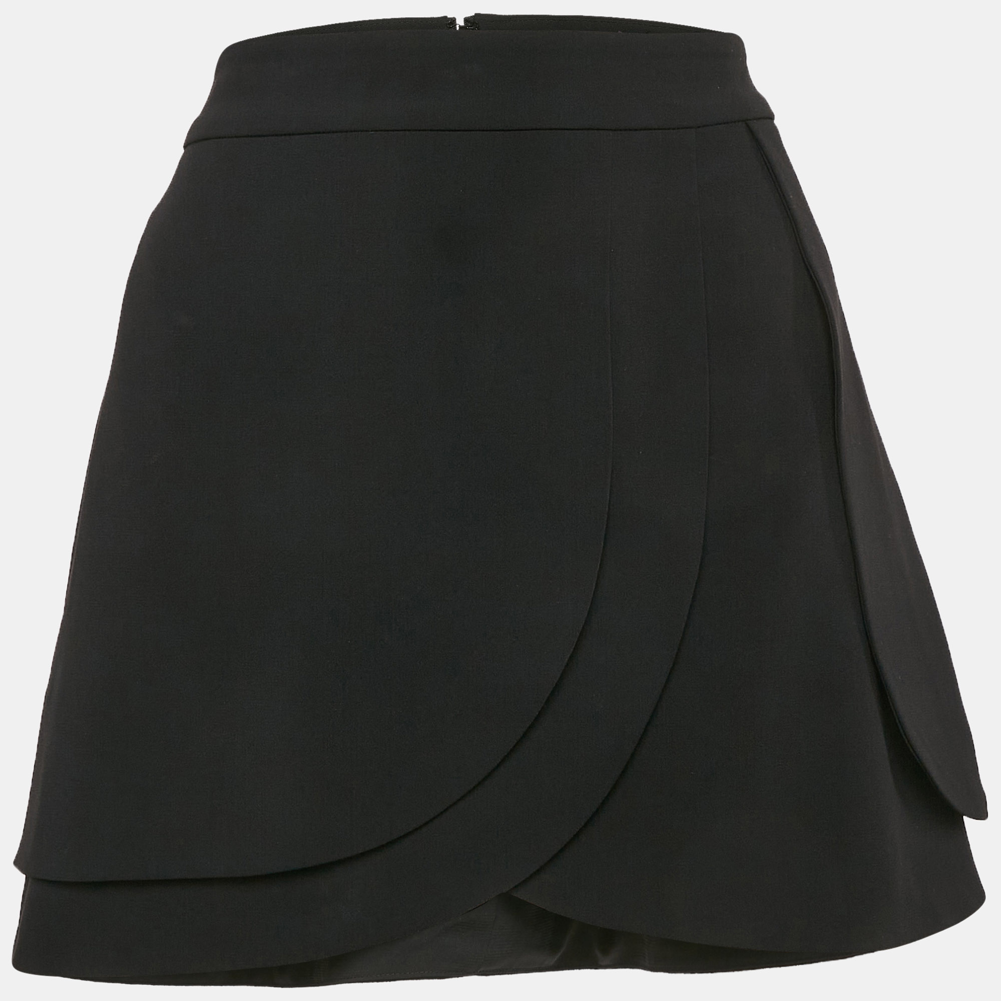 

Alice + Olivia Black Crepe Classics Mini Skirt S