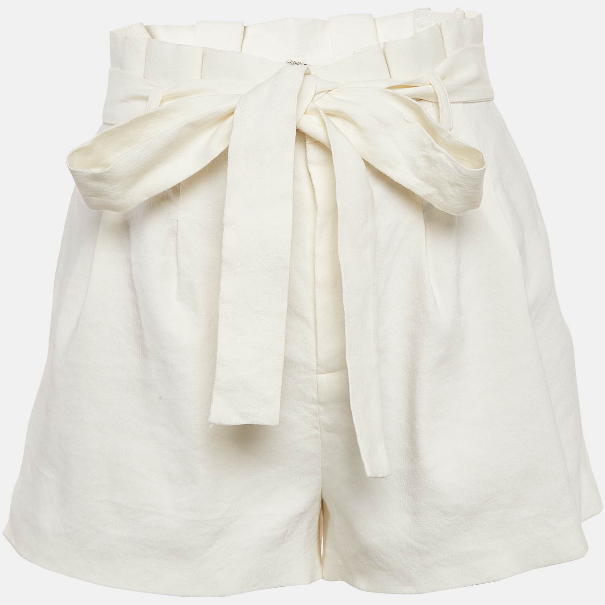 

Alice + Olivia Off White Linen Blend Pleated Shorts S