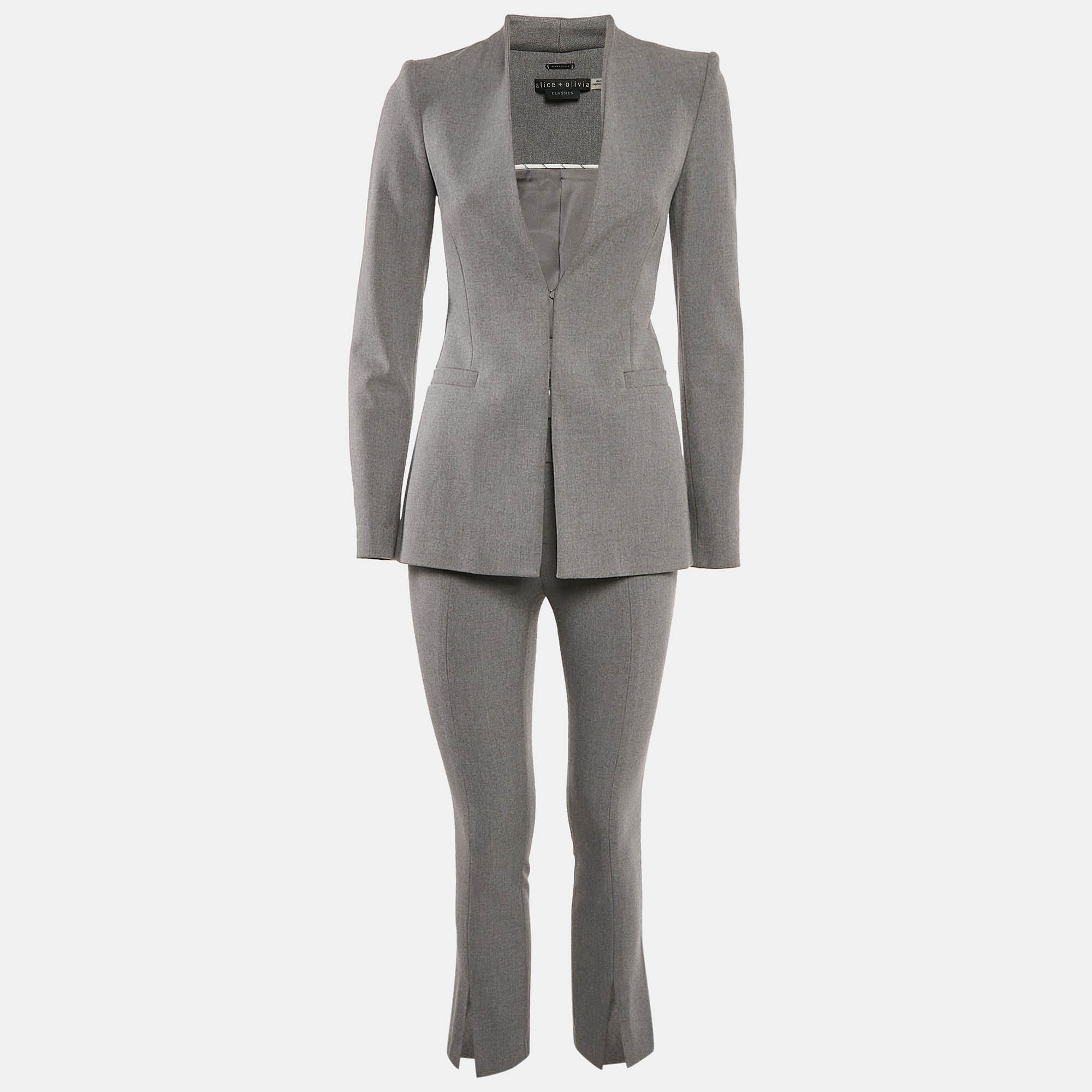 

Alice + Olivia Grey Gabardine Pants Suit XS