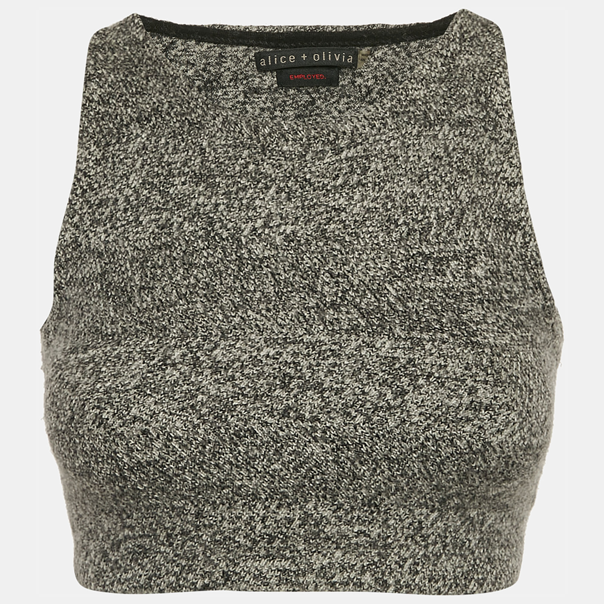 

Alice + Olivia Grey Wool Knit Sleeveless Crop Top XS