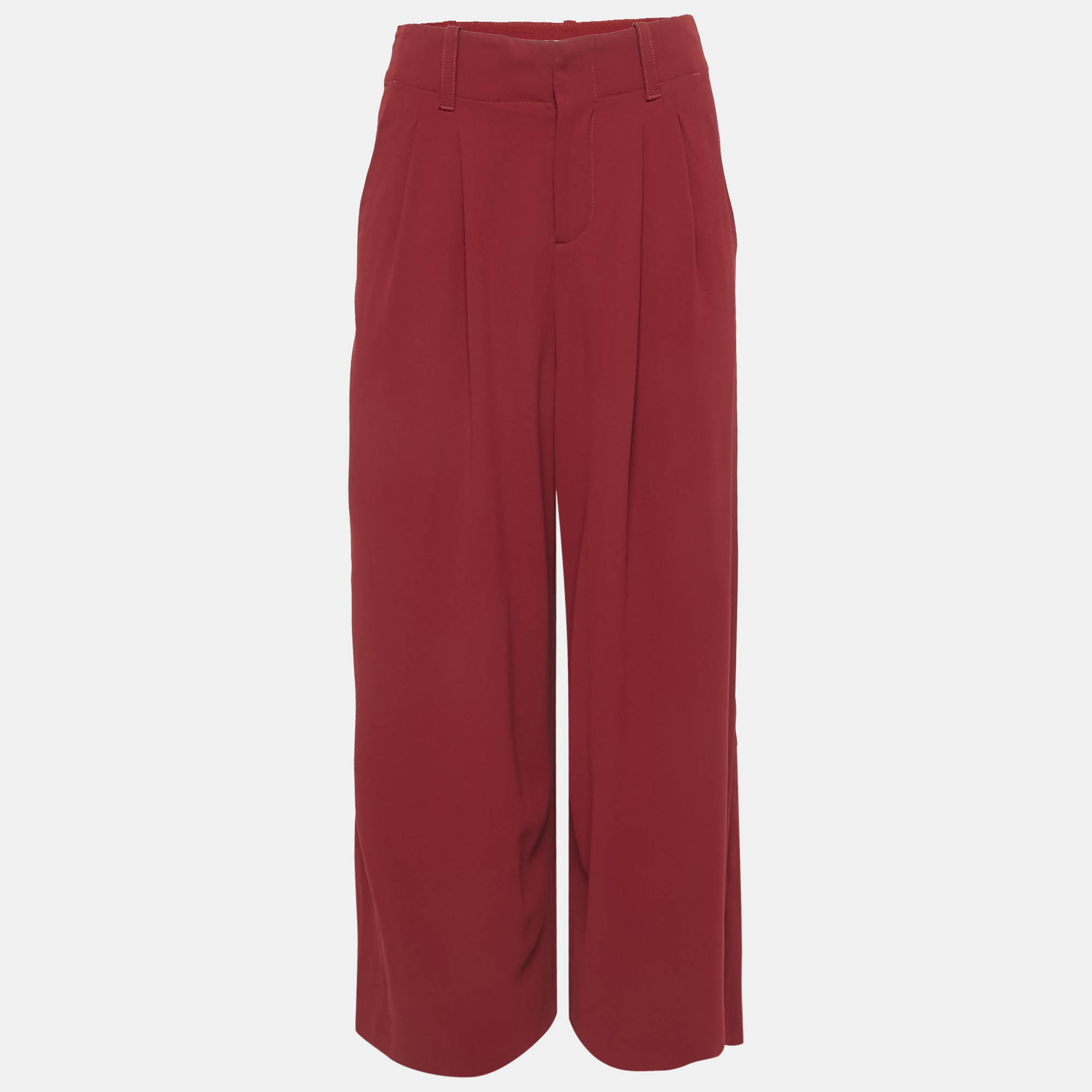 

Alice + Olivia Burgundy Chiffon Flared Trousers M