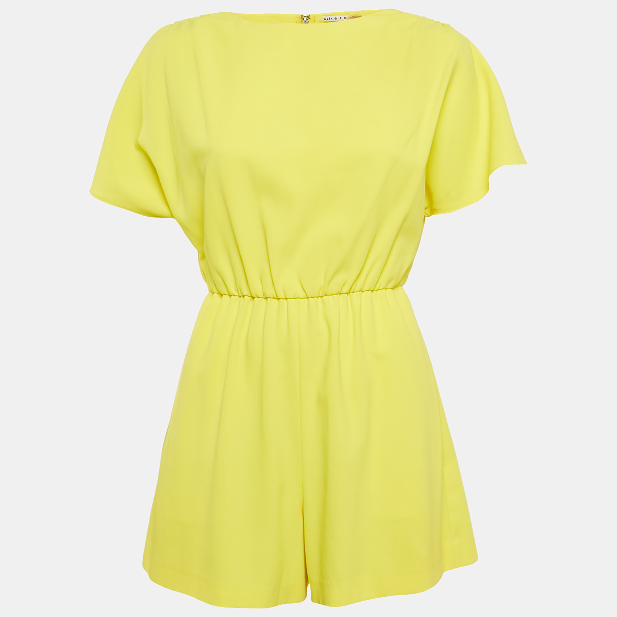 

Alice + Olivia Yellow Crepe Playsuit S