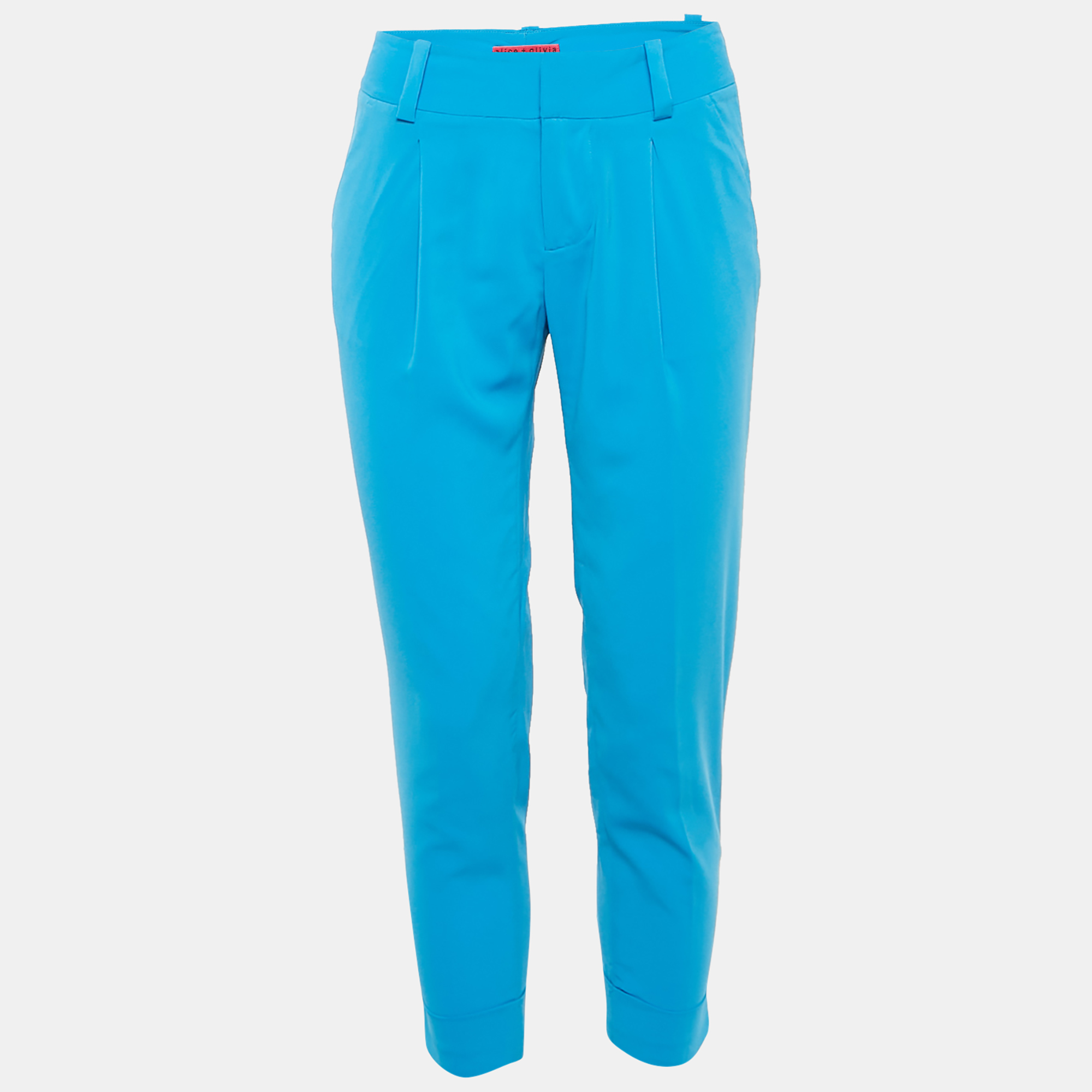 

Alice + Olivia Blue Silk Slim Fit Trousers M