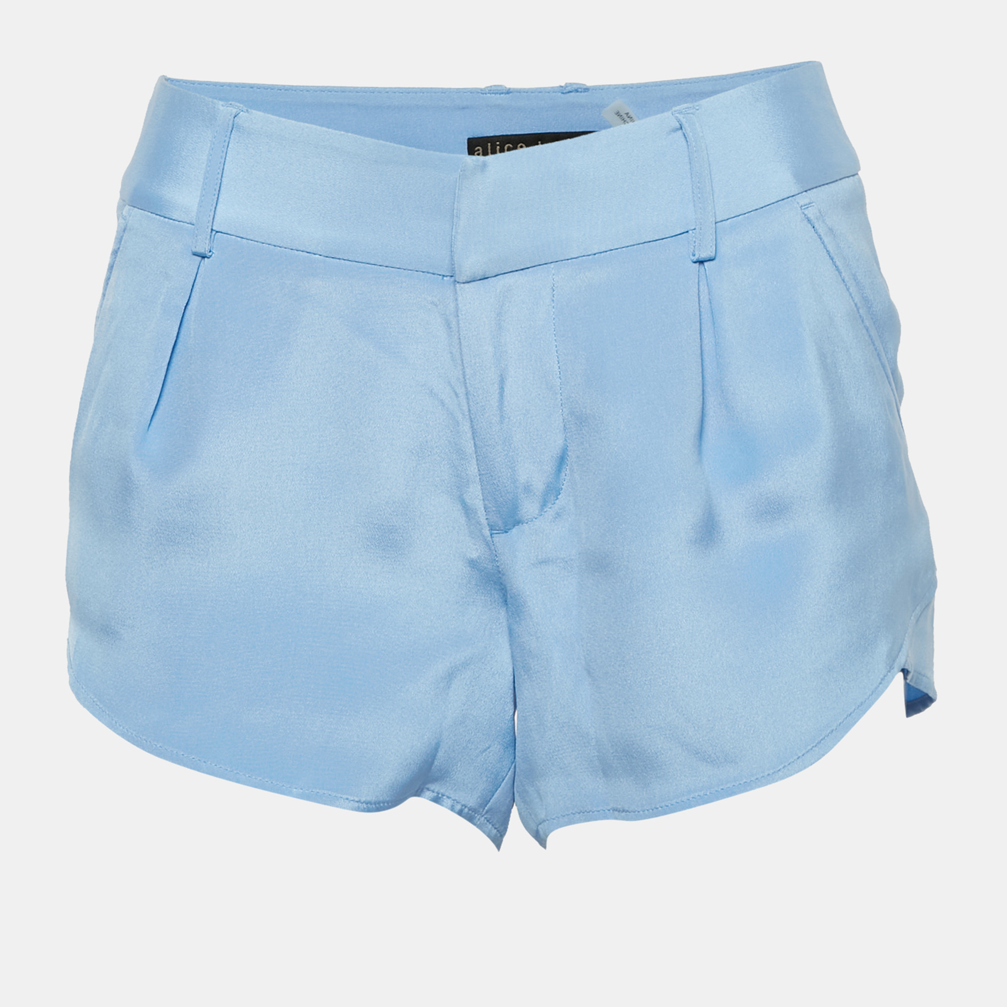 

Alice + Olivia Base Blue Silk Shorts XS