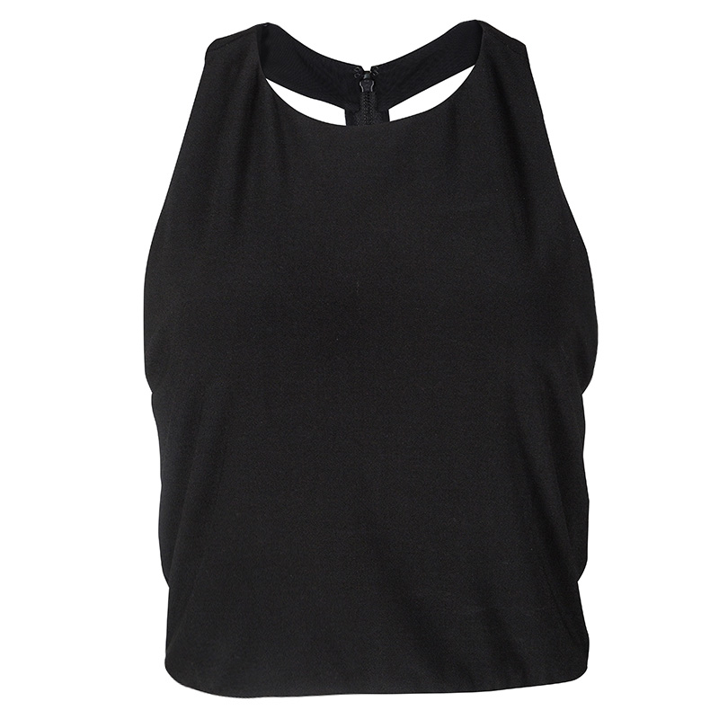 Pre Owned Alice + Olivia AIR Black Sleeveless T Back Crop Top M