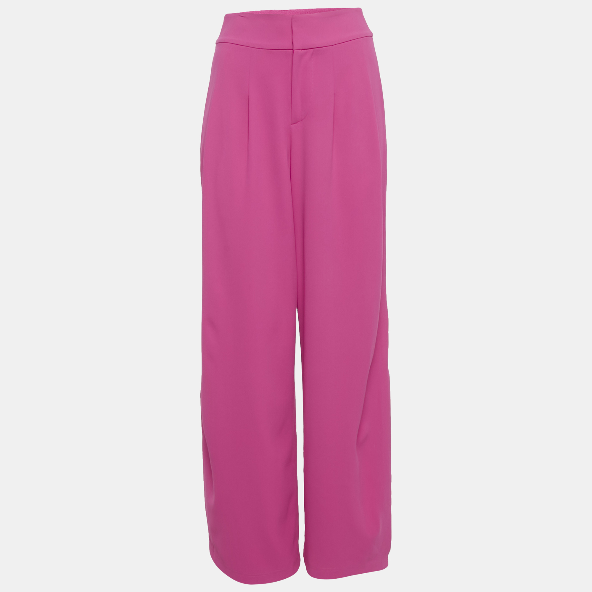 Pre-owned Alice And Olivia Pink Crepe Flared Trousers Xs