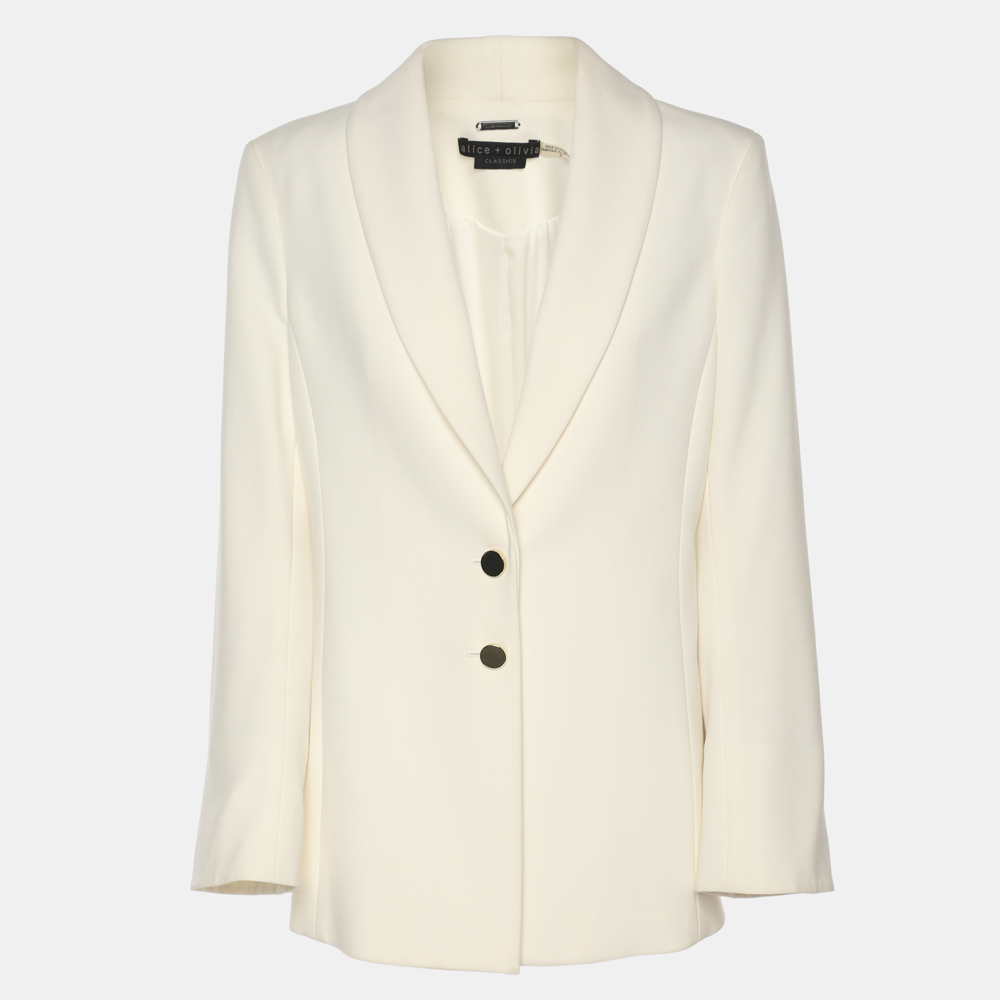 

Alice + Olivia White Crepe Blazer M