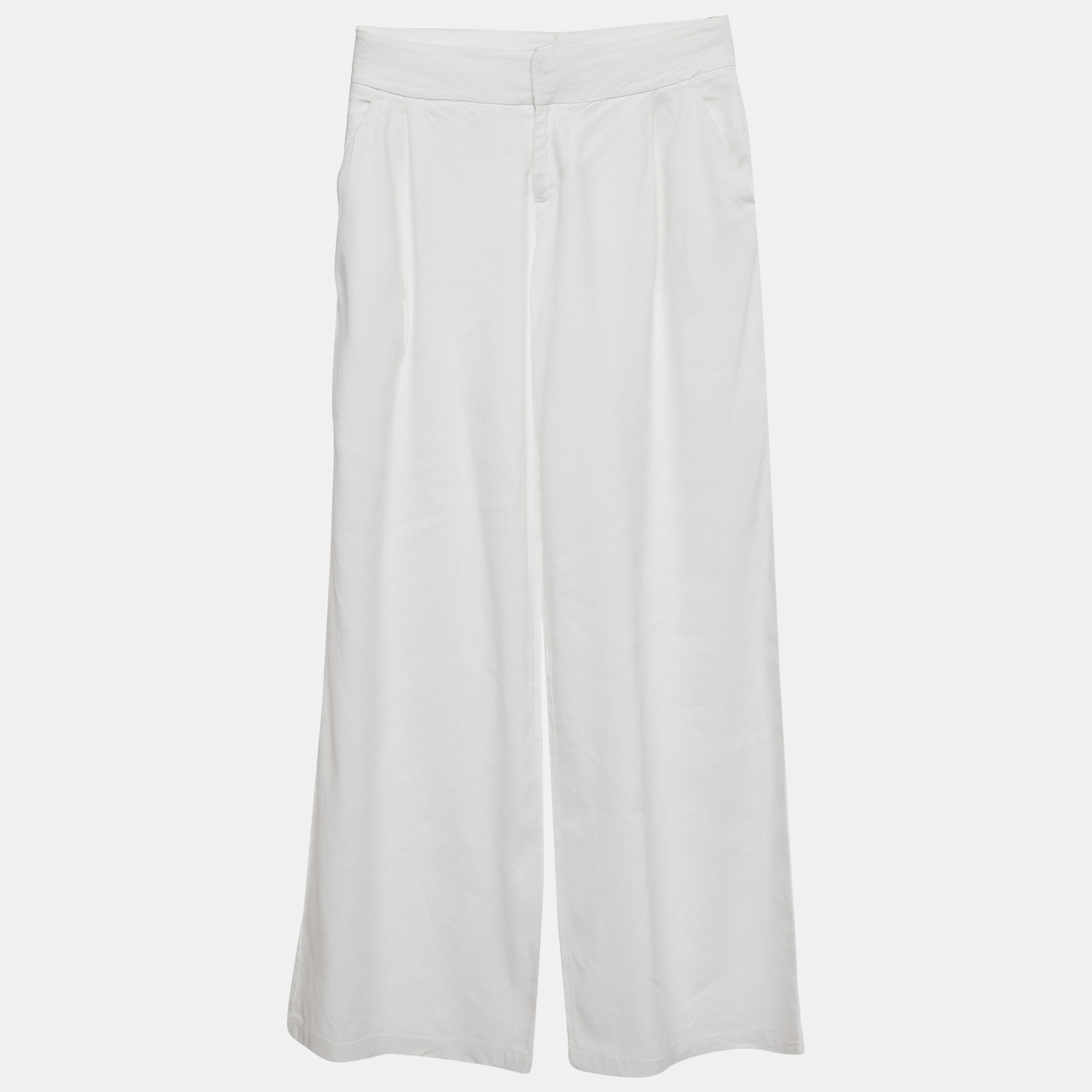 

Alice + Olivia Classics White Cotton Wide Leg Pants S