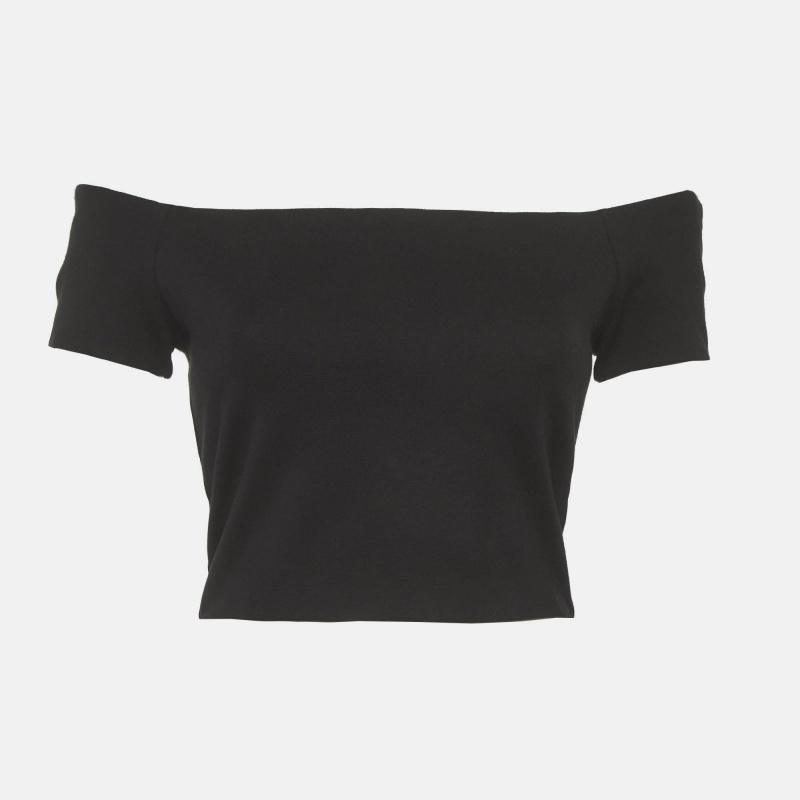 

Alice + Olivia Black Jersey Crop Top XS