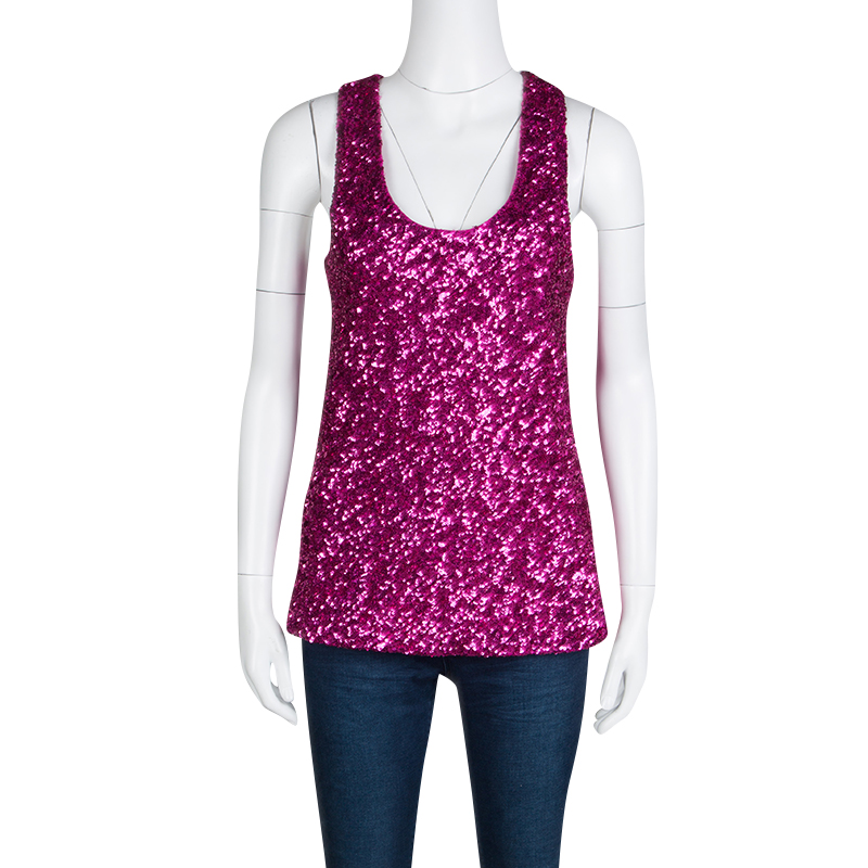 

Alice + Olivia Pink Sequined Tank Top