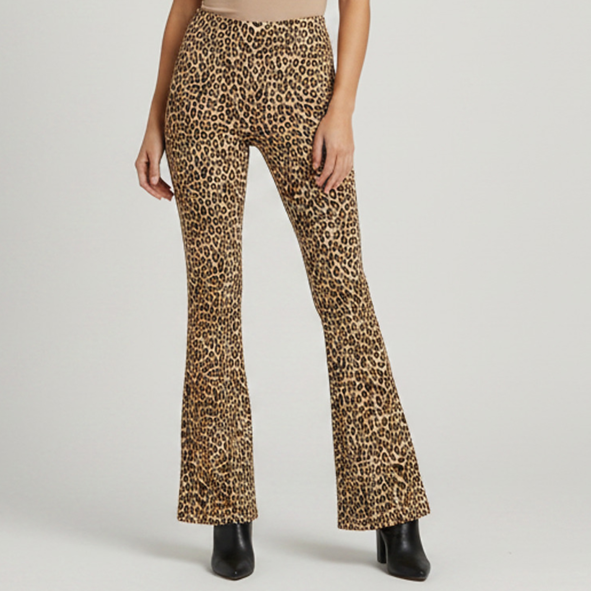 Pre-owned Alice And Olivia Brown Leopard Print Stretch Crepe Bootcut Flared Pants S