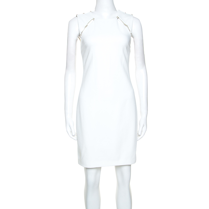 فستان آليس + أوليفيا كريستيانا كريب أبيض أوف وايت S